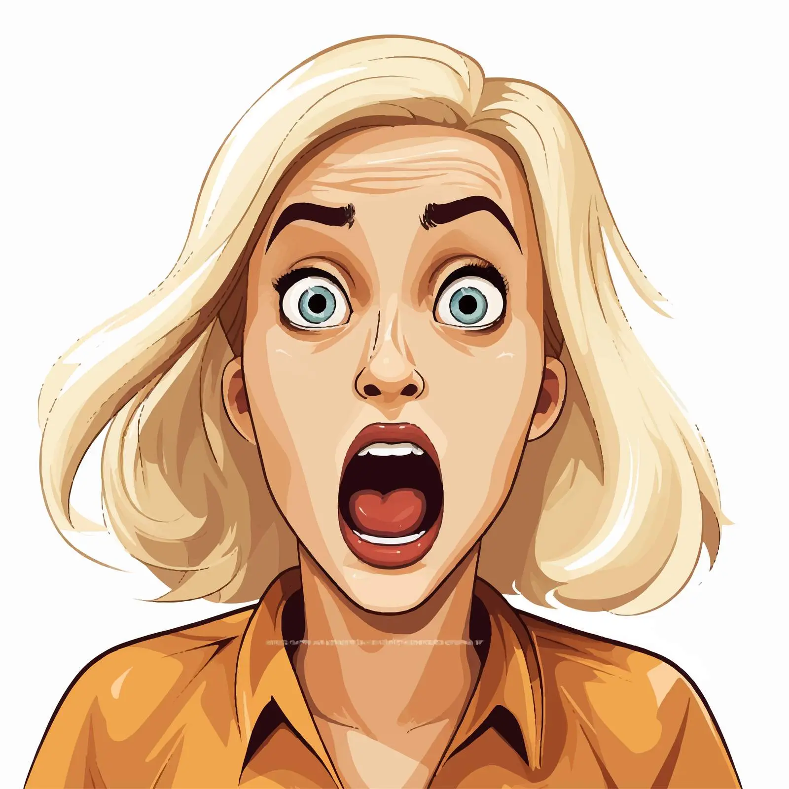 Shocked Blonde Character Vector Illustration — free download from Dotvec