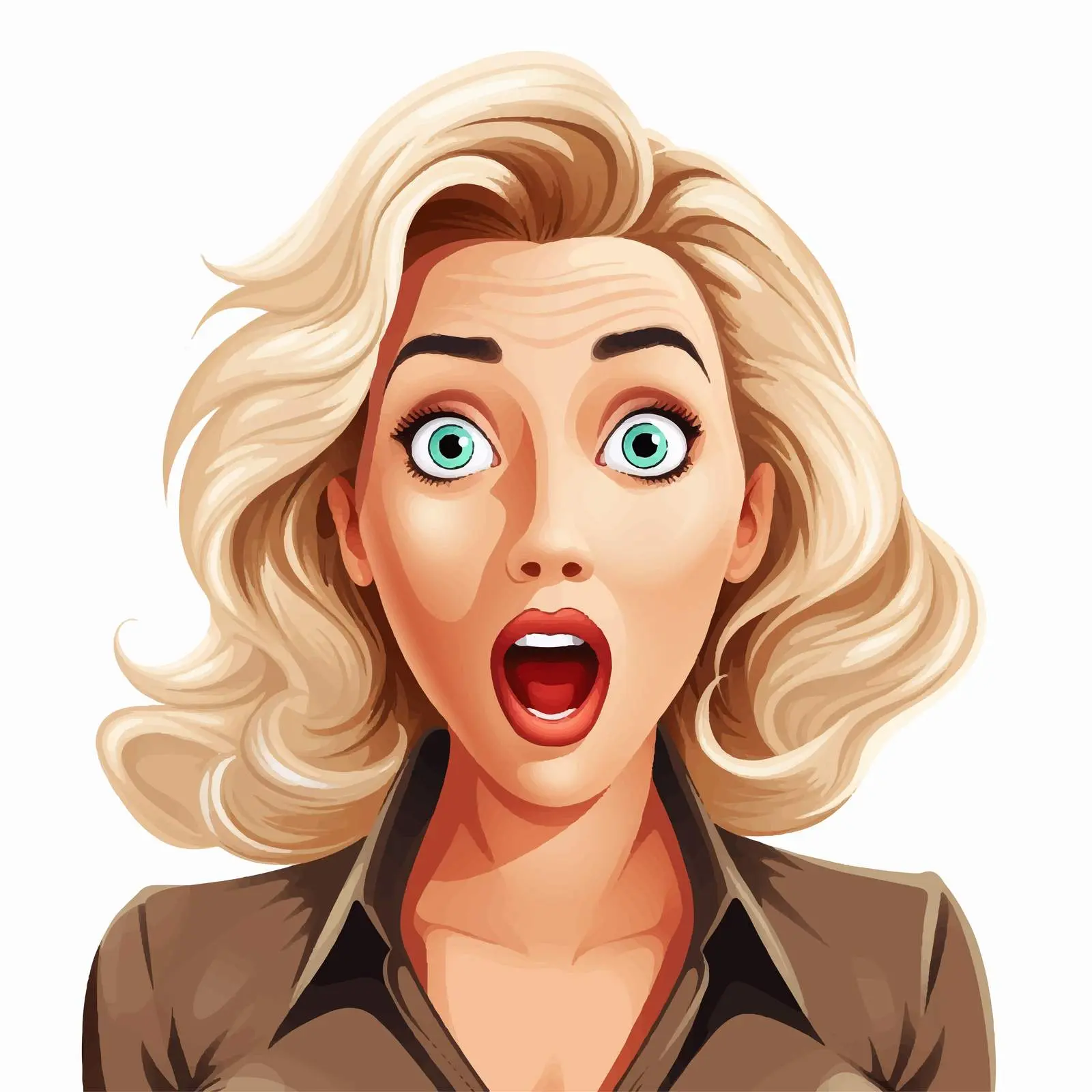 Shocked Blonde Character Vector Illustration – free emotion vectors image from Dotvec