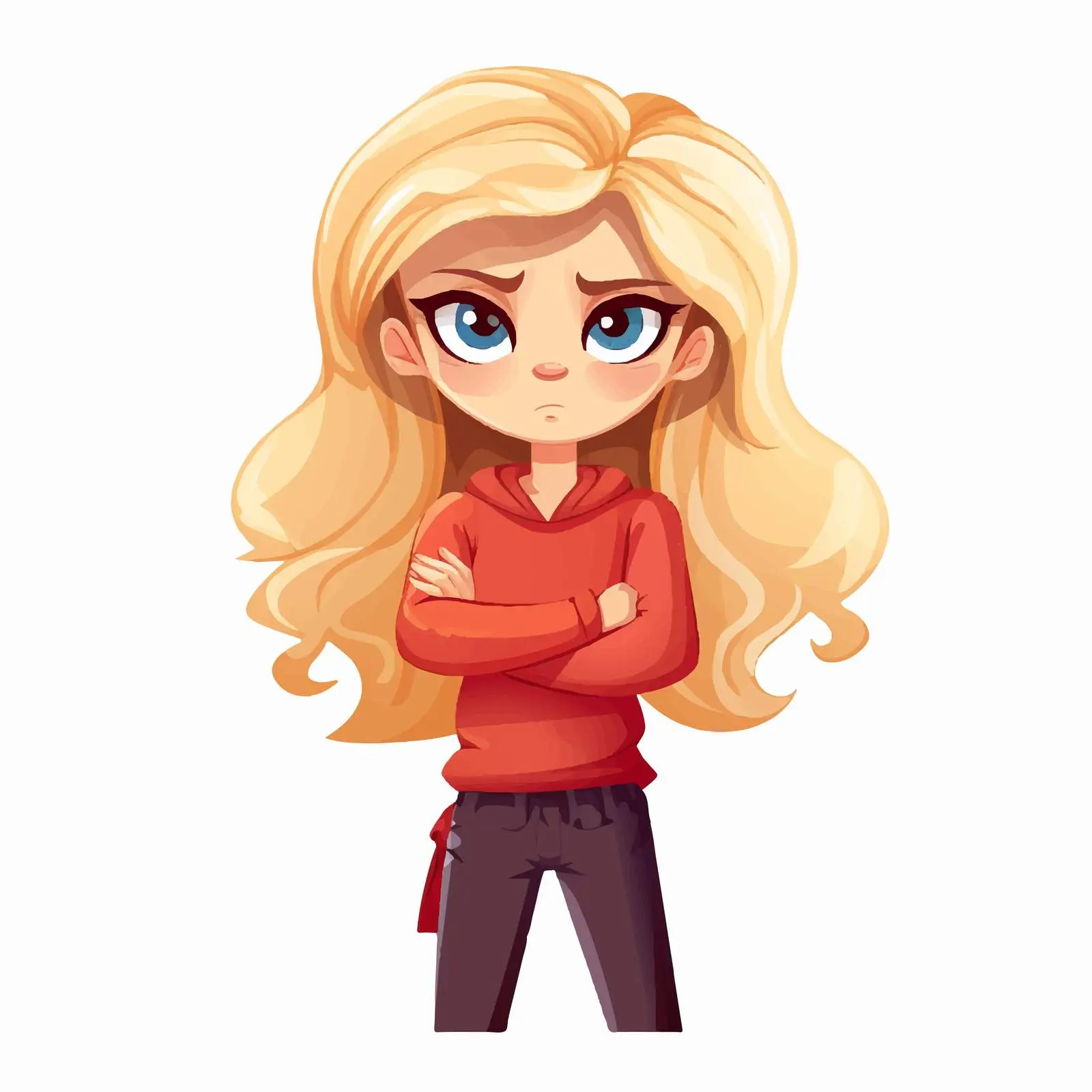 Angry Blonde Girl Vector Illustration — free download from Dotvec