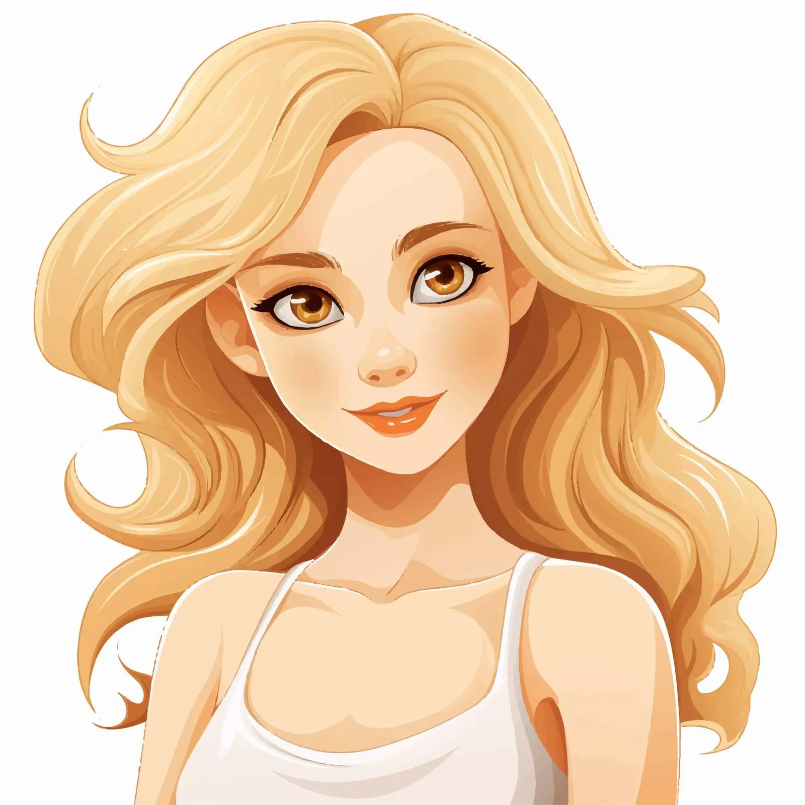 Blonde Girl Cartoon Vector Illustration — free download from Dotvec