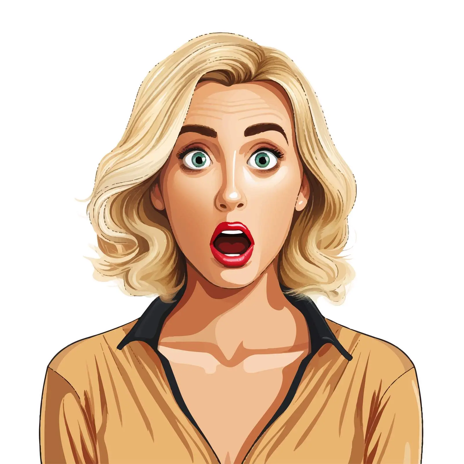 Shocked Blonde Woman Vector Illustration — free download from Dotvec