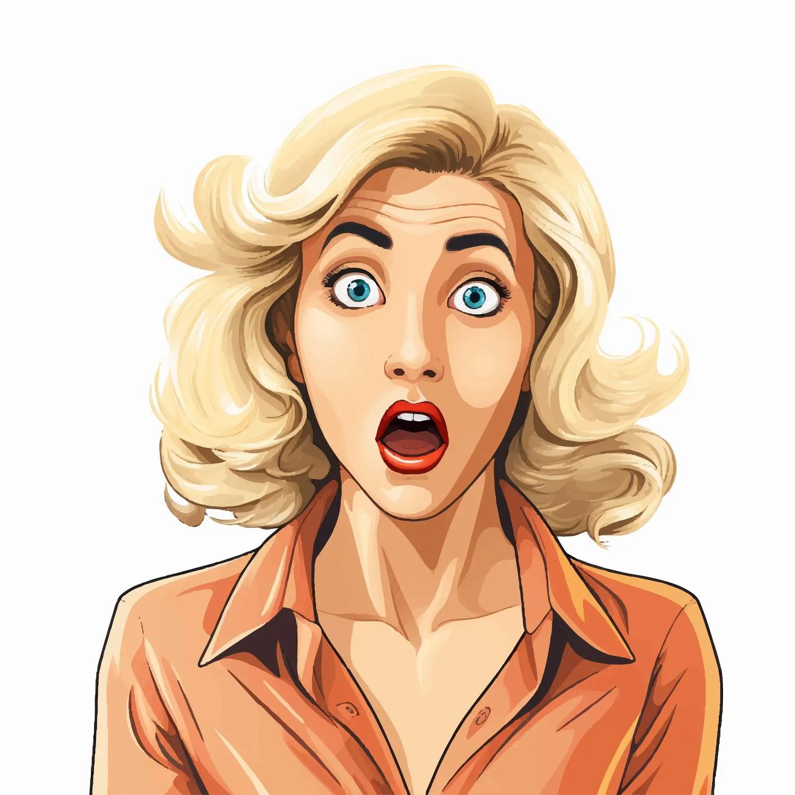 Shocked Blonde Woman Vector Illustration — free download from Dotvec