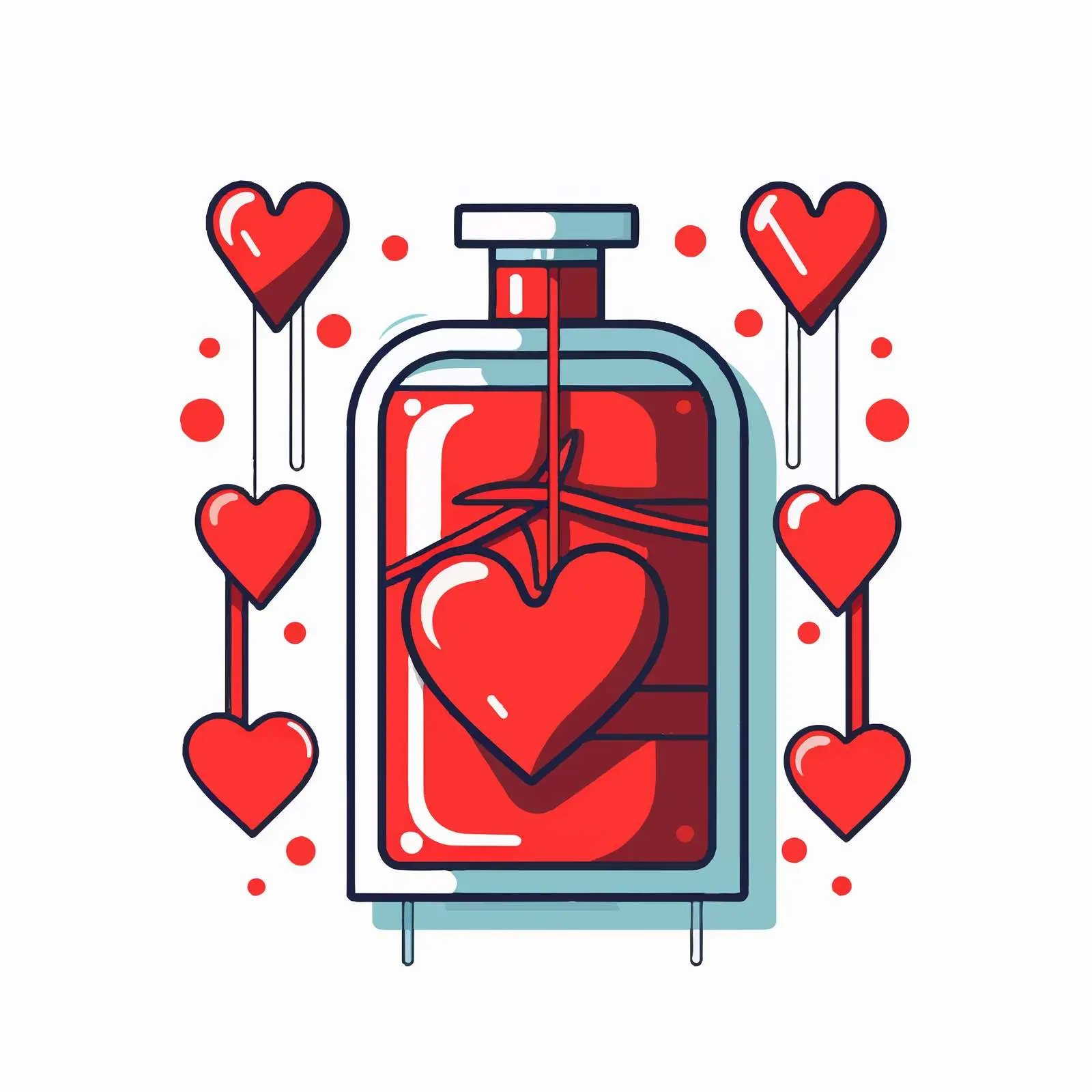 Blood Donation Symbol with Hearts Illustration — free download from Dotvec