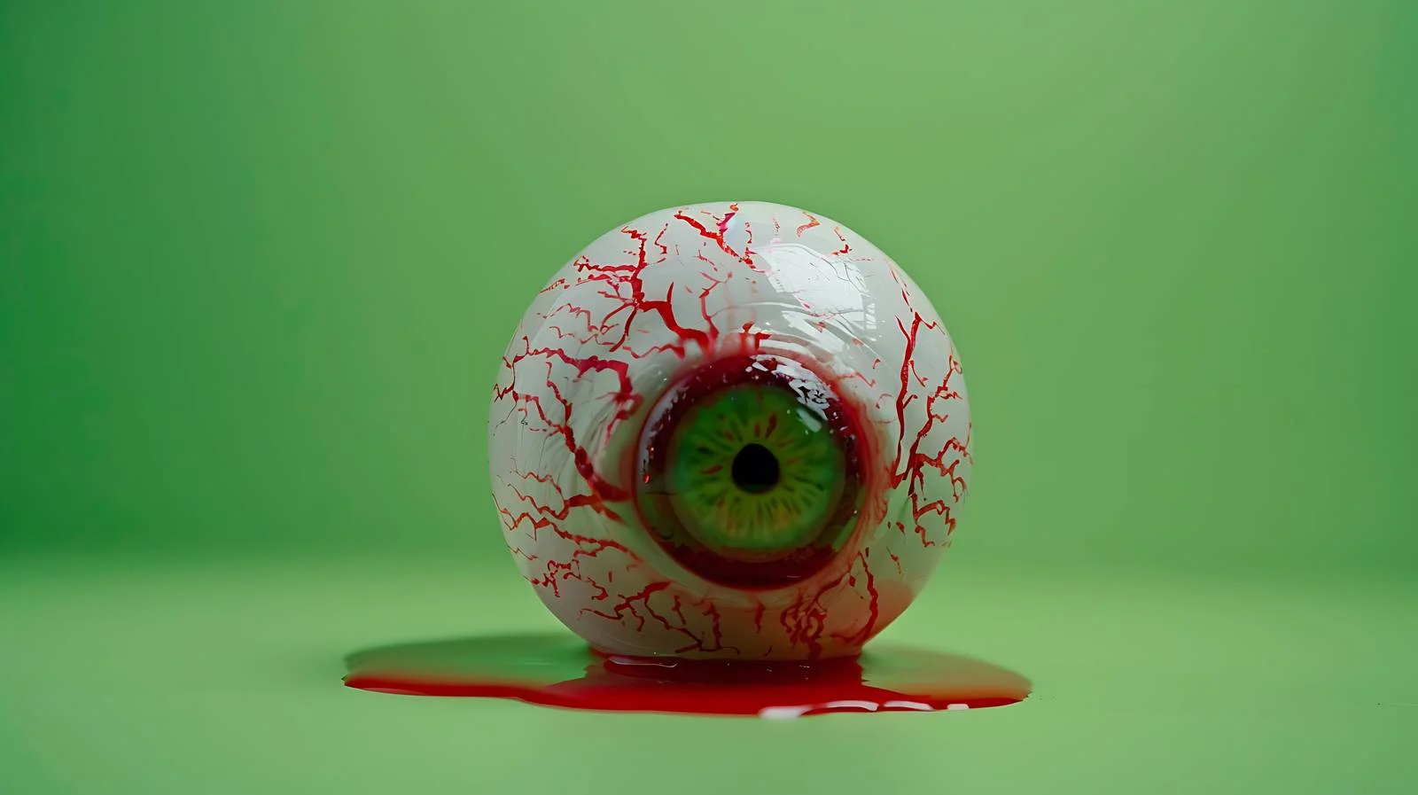 Bloodshot Eyeball on Green Background — free download from Dotvec