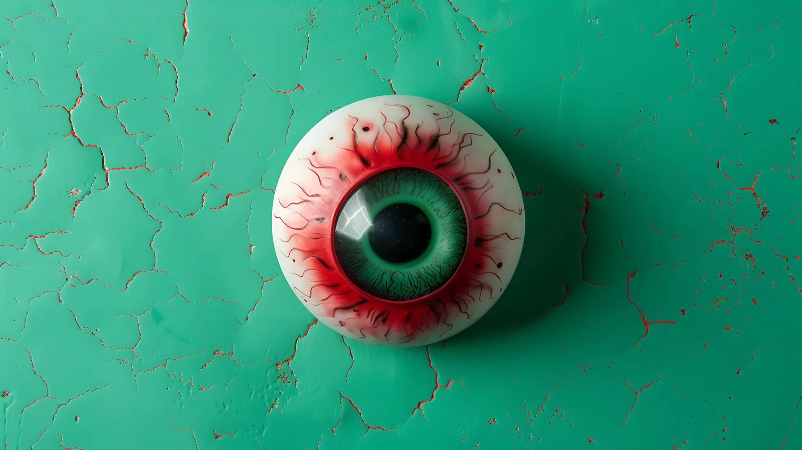 Bloody Eyeball on Vivid Green Background — free download from Dotvec