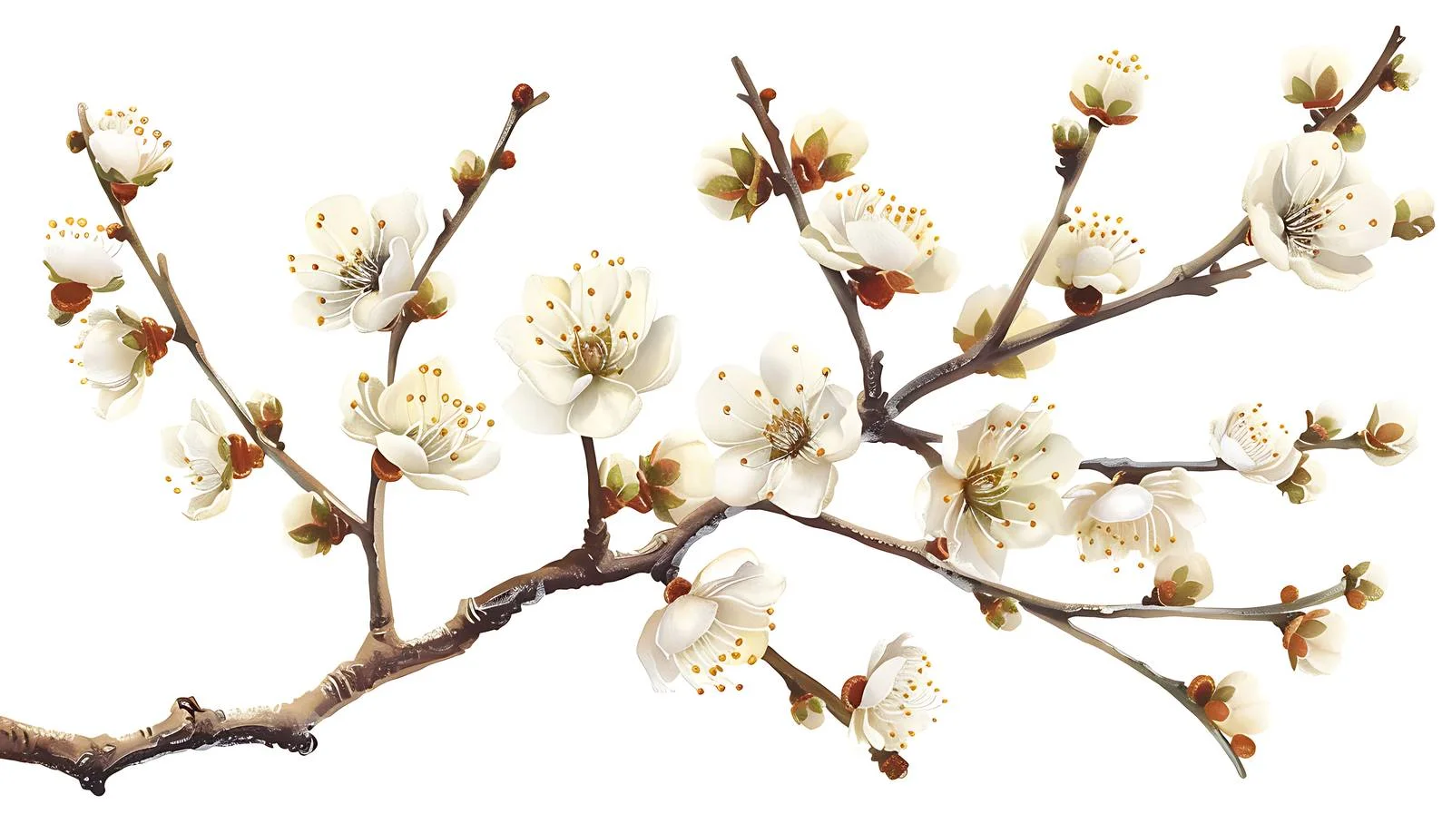 Cherry Plum Blossoms Against Soft Background — free download from Dotvec