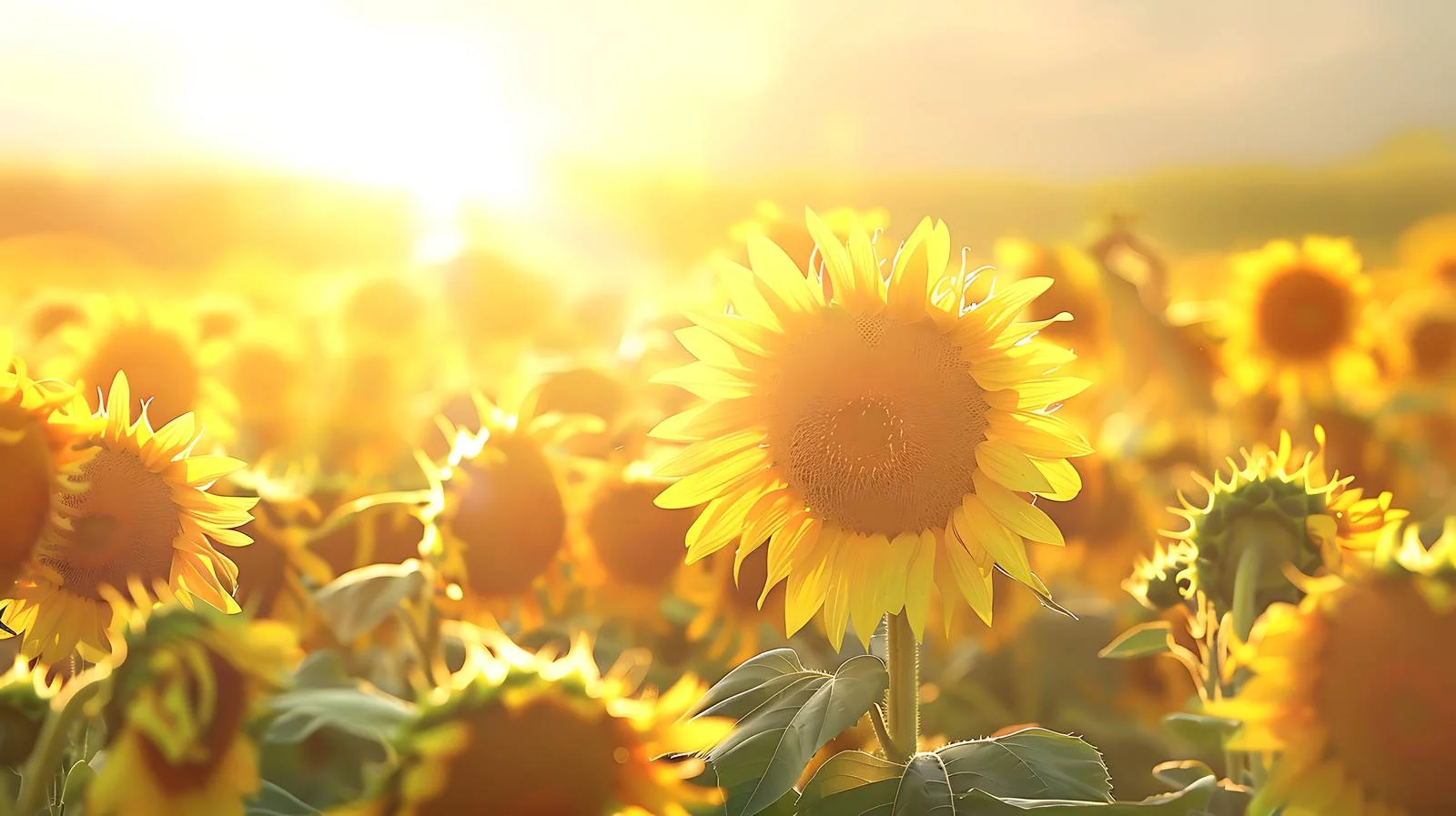 Vibrant Sunflower Field in Summer Light — free download from Dotvec