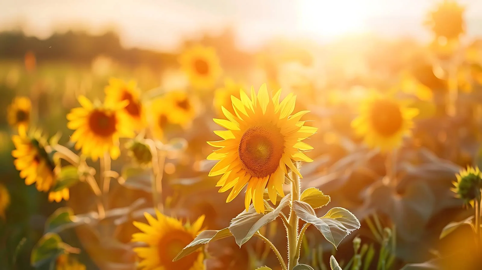 Sunflowers in Summer Field – free sunflowers image from Dotvec