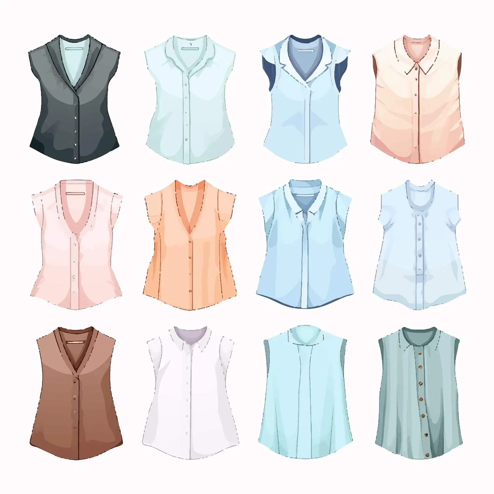 Stylish Blouse Vector Illustration on White Background — free download from Dotvec