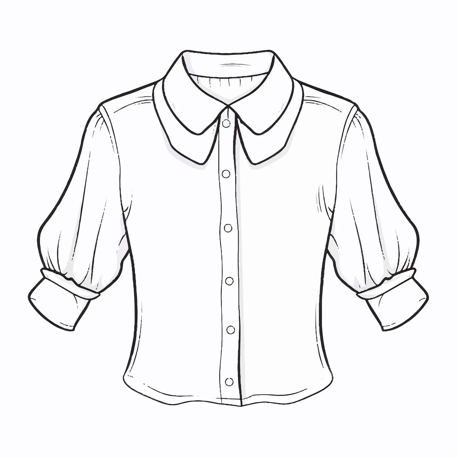Blouse Outline Vector Illustration on White Background – free elegant blouse image from Dotvec