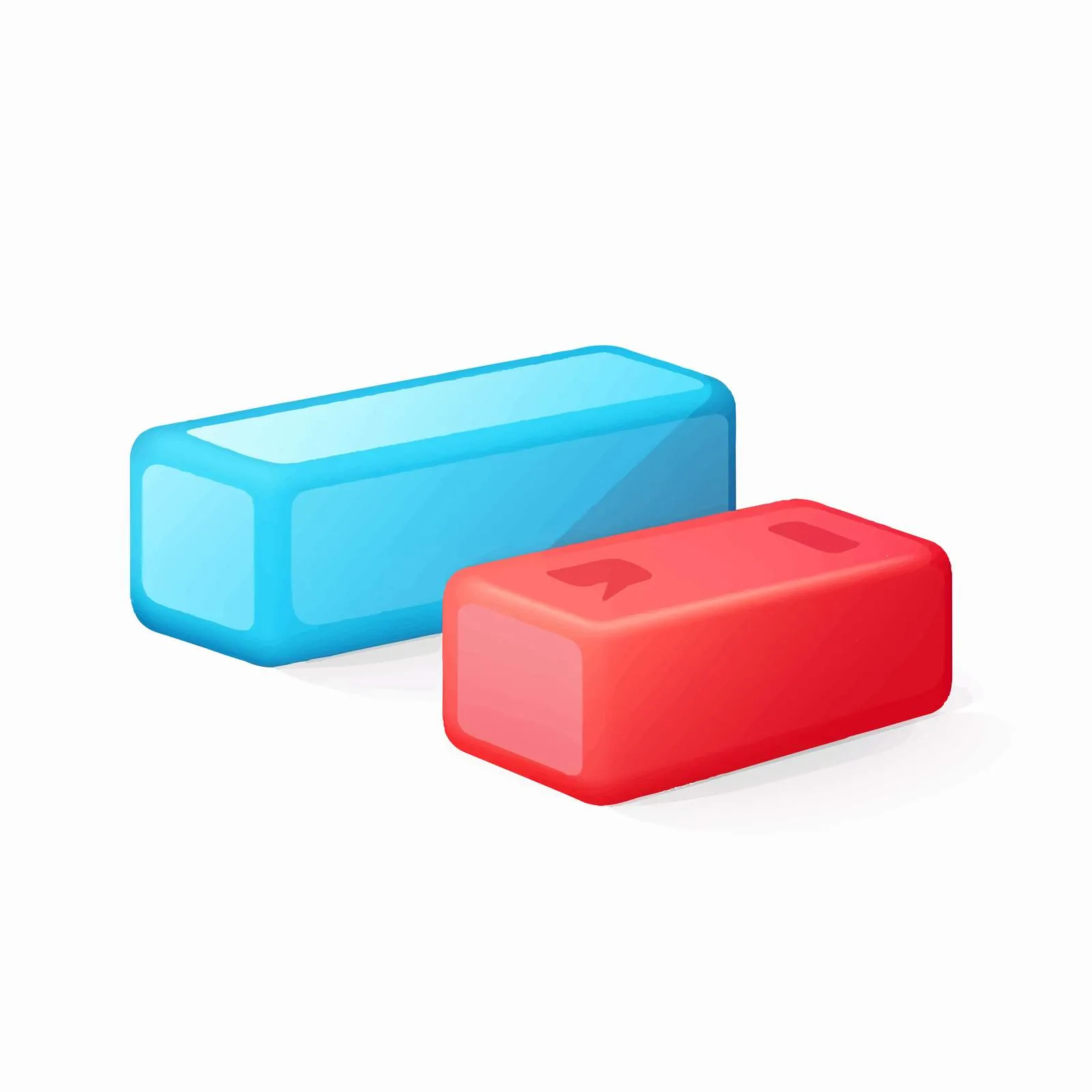 Blue and Red Double Eraser Vector Design — free download from Dotvec