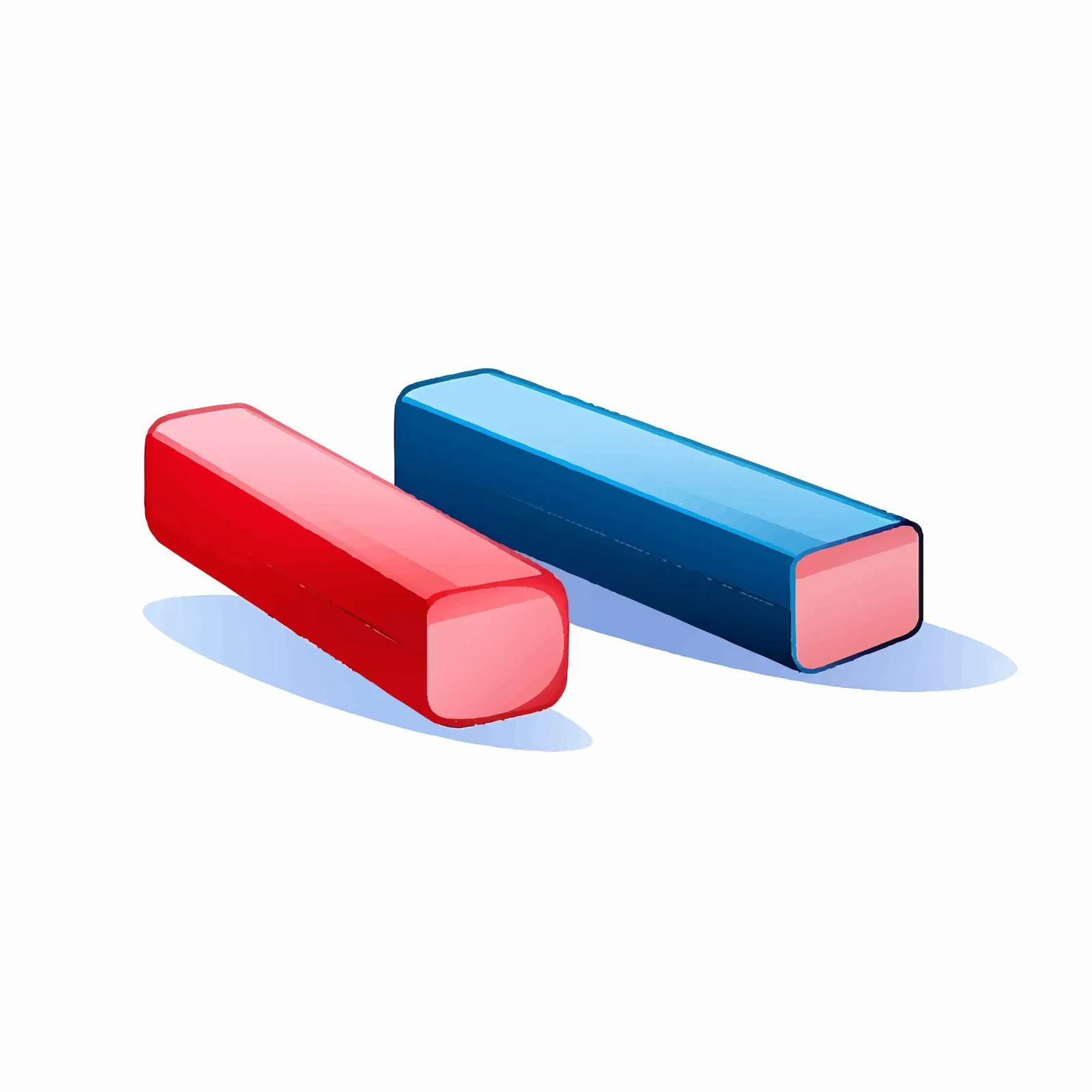 Blue and Red Double Eraser for Ink — free download from Dotvec