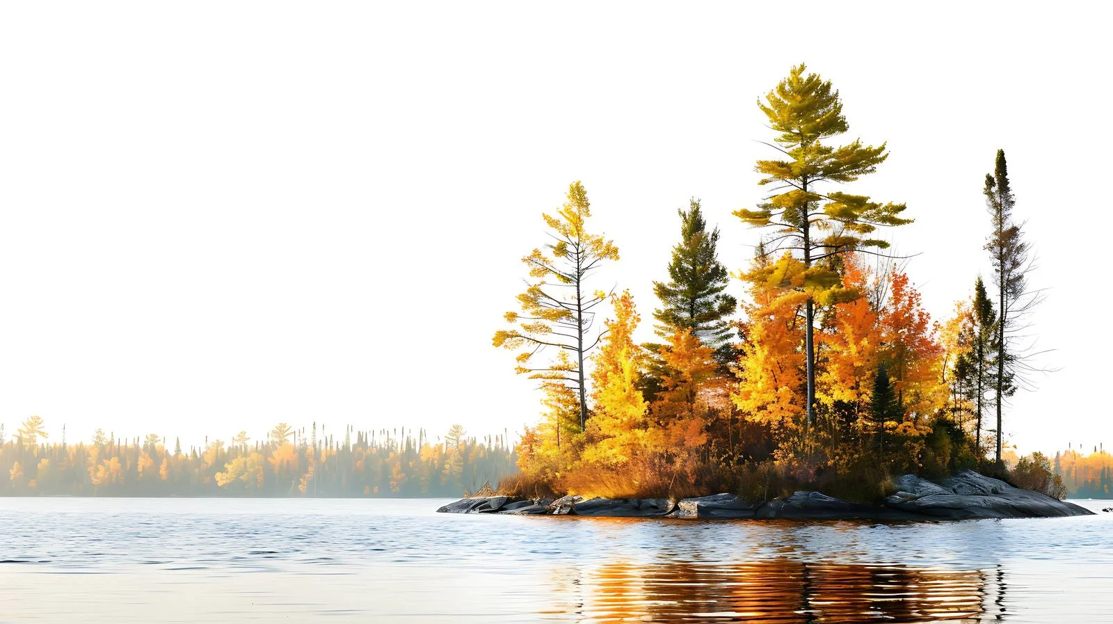 Tranquil Lake Scene with Small Island — free download from Dotvec