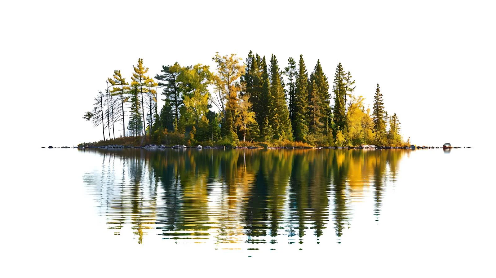 Tranquil Lake Scene with Small Island — free download from Dotvec