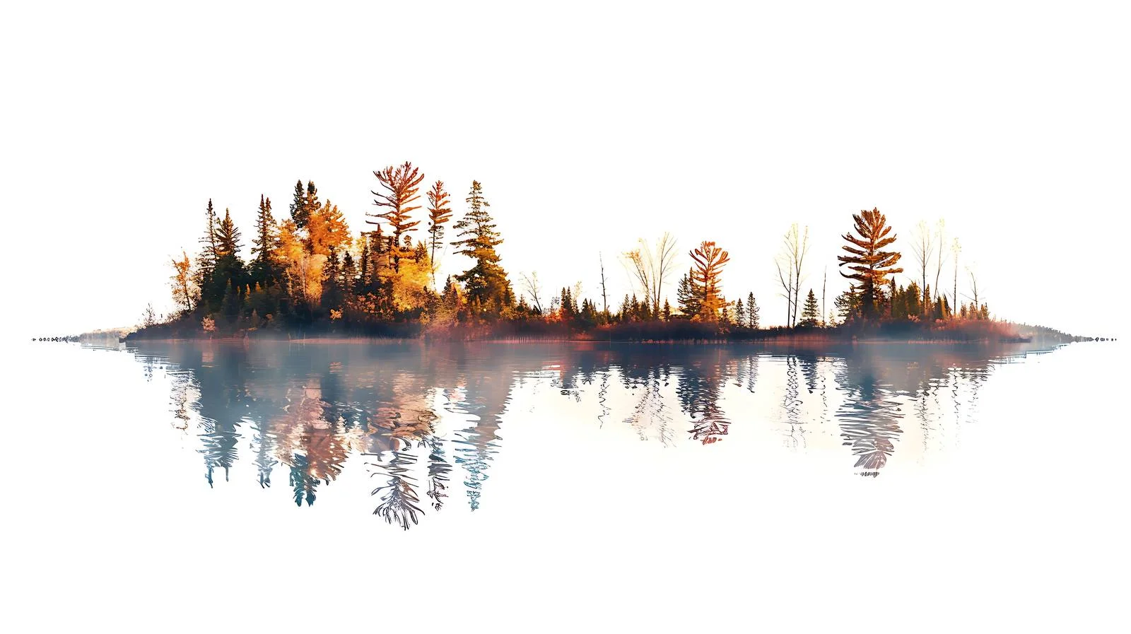 Tranquil Lake Scene with Small Island — free download from Dotvec