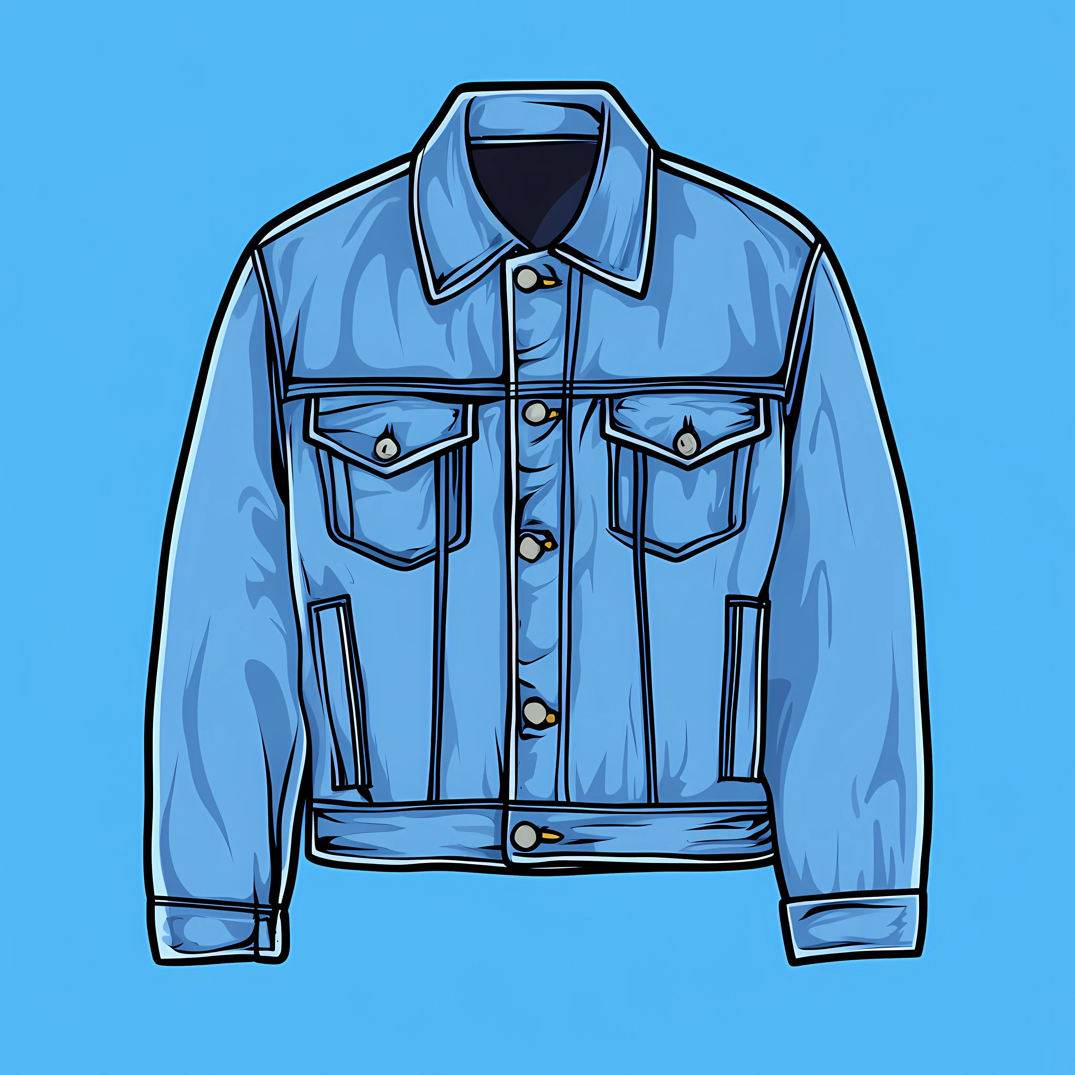 Blue Denim Jacket Cartoon Illustration Vector Art – free blue denim image from Dotvec