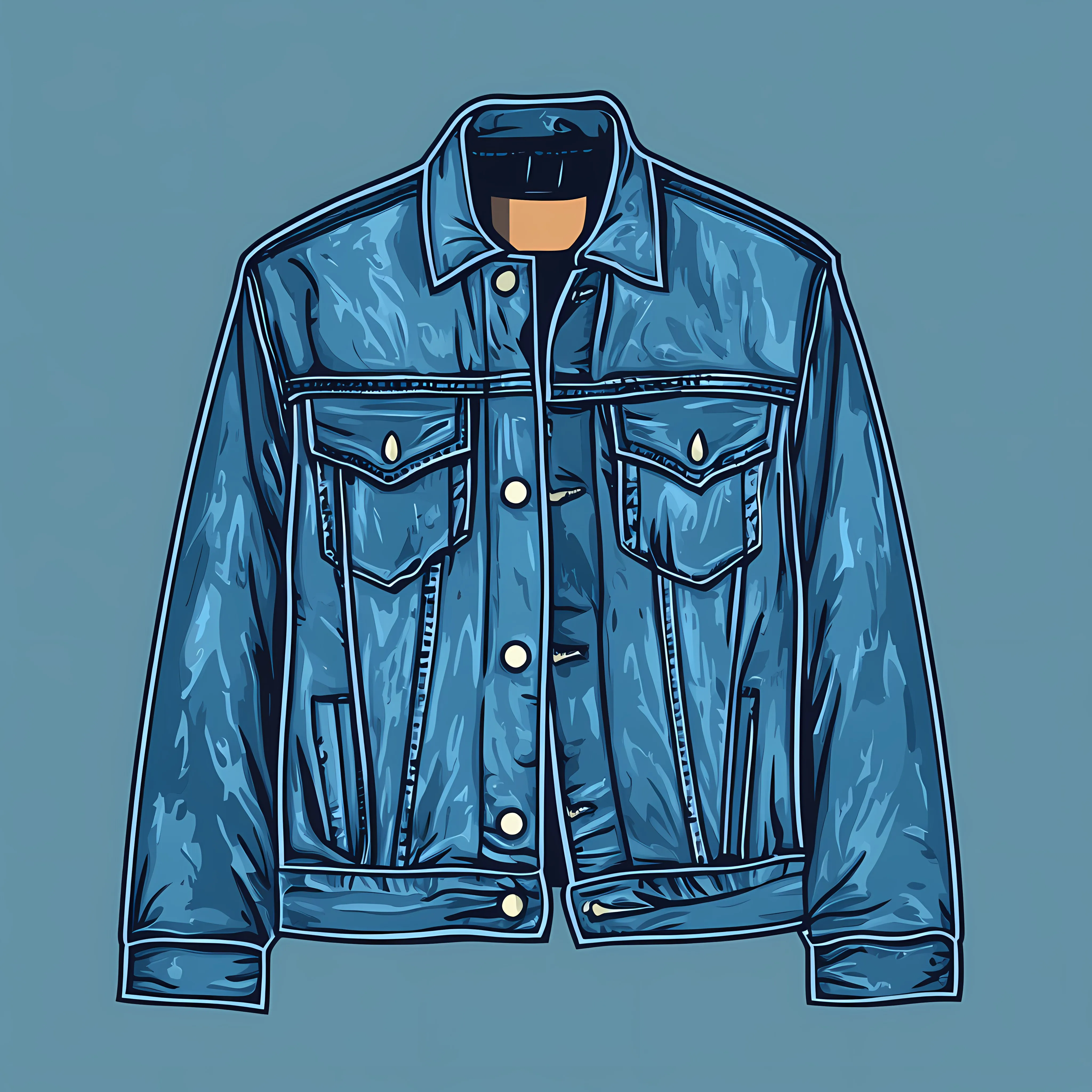 Cartoon Blue Denim Jeans Jacket Illustration — free download from Dotvec