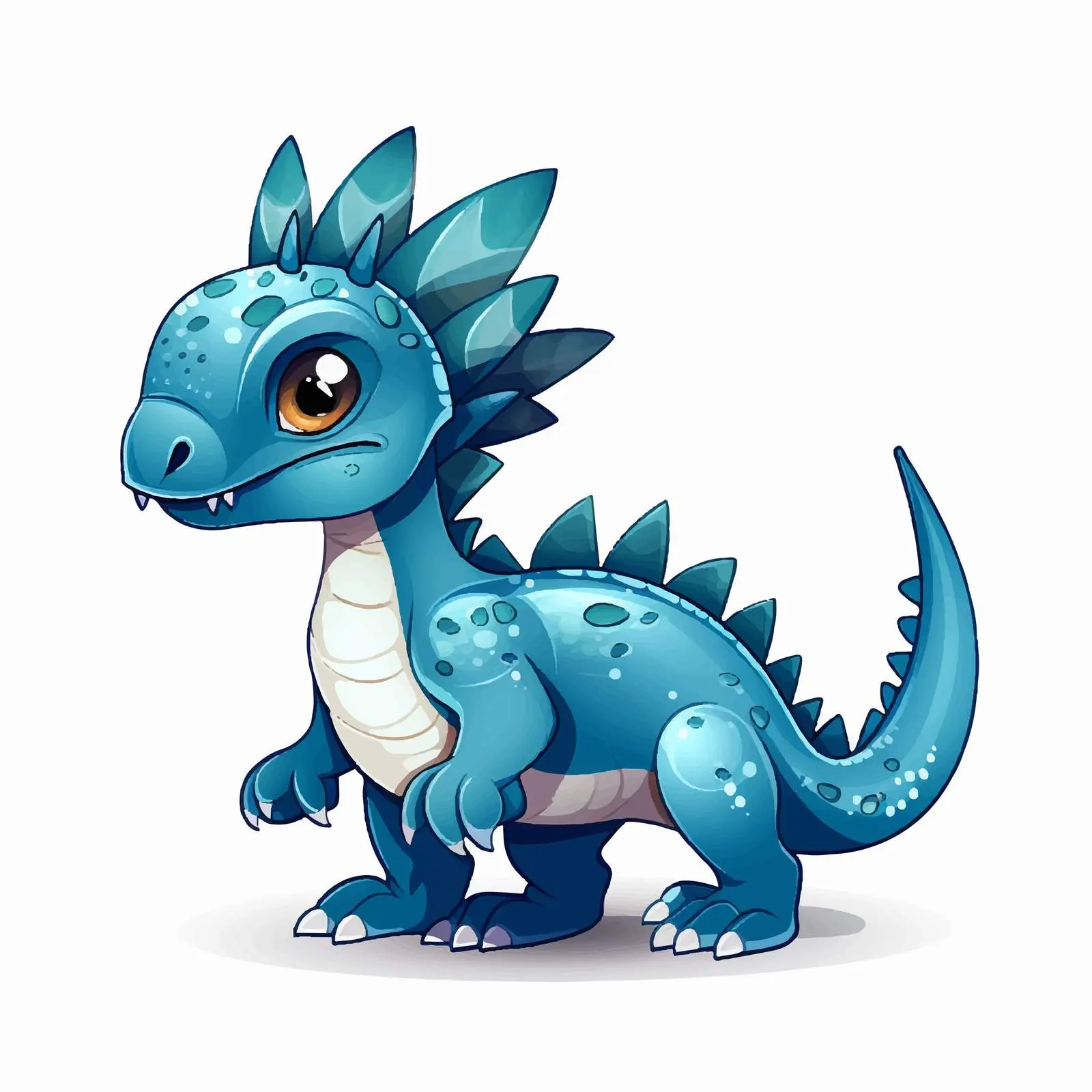 Blue Dinosaur with Spikes Tail Vector Illustration — free download from Dotvec