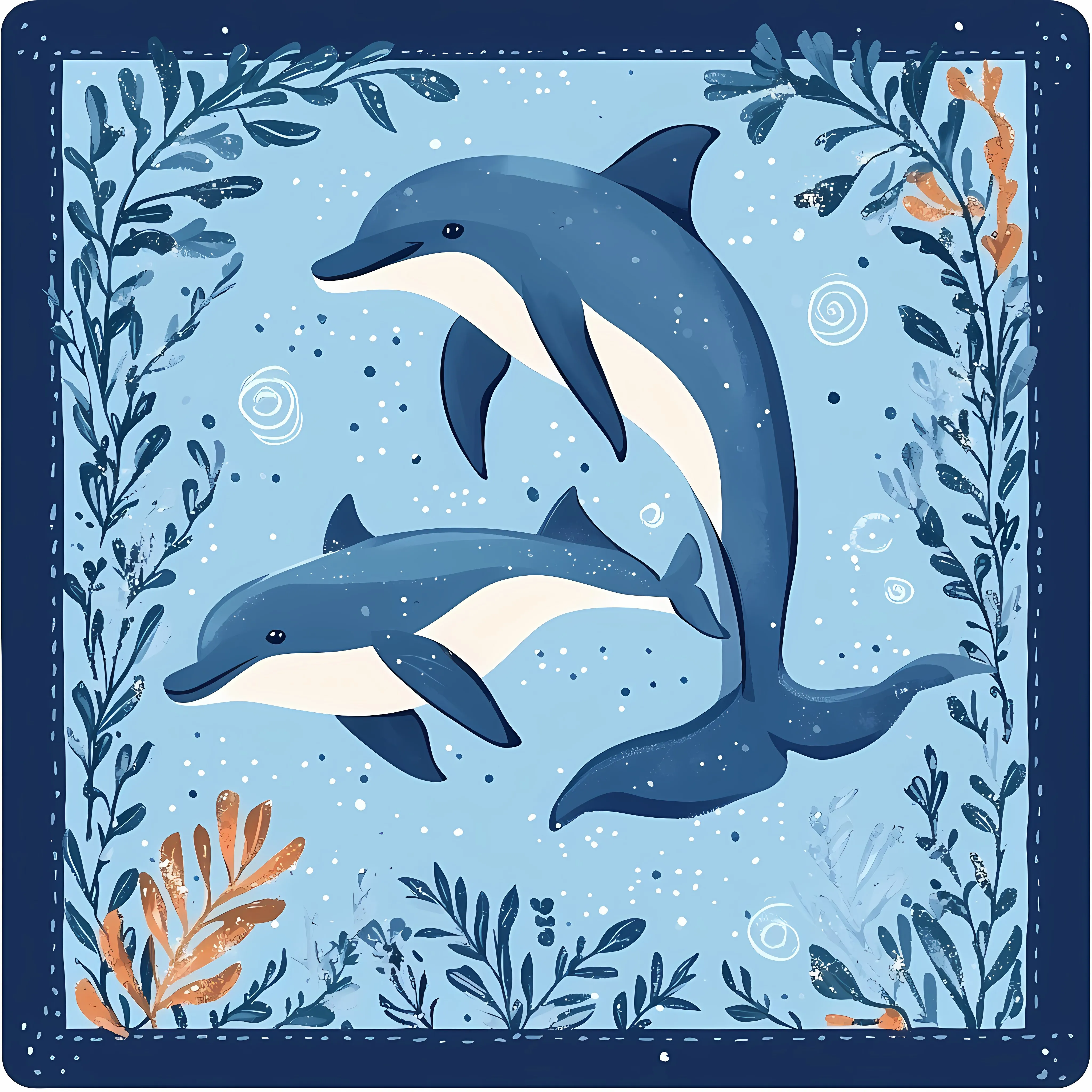 Blue Dolphin Sea Life Vector Illustration — free download from Dotvec