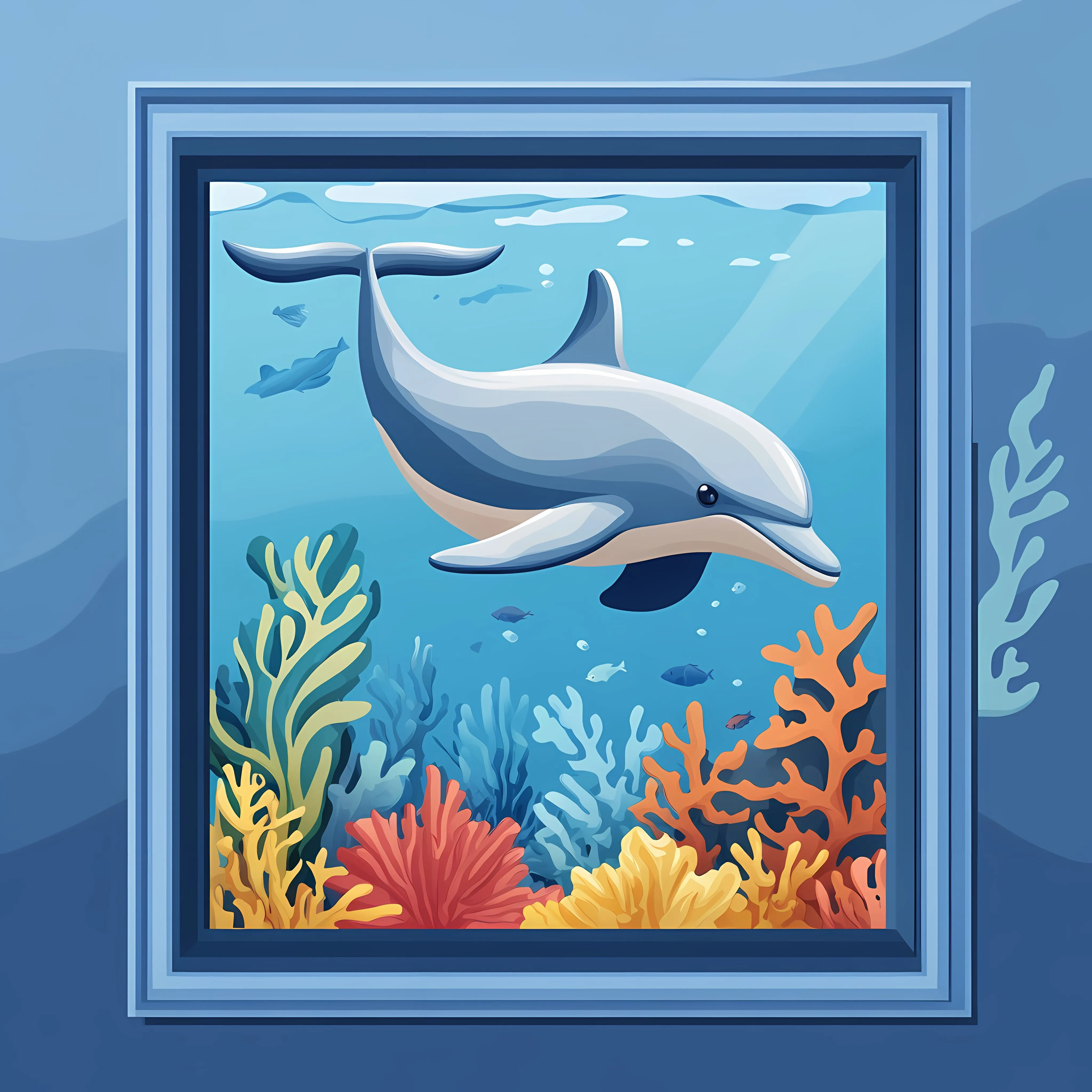 Flat Vector Illustration of Blue Dolphin – free vector marine life image from Dotvec