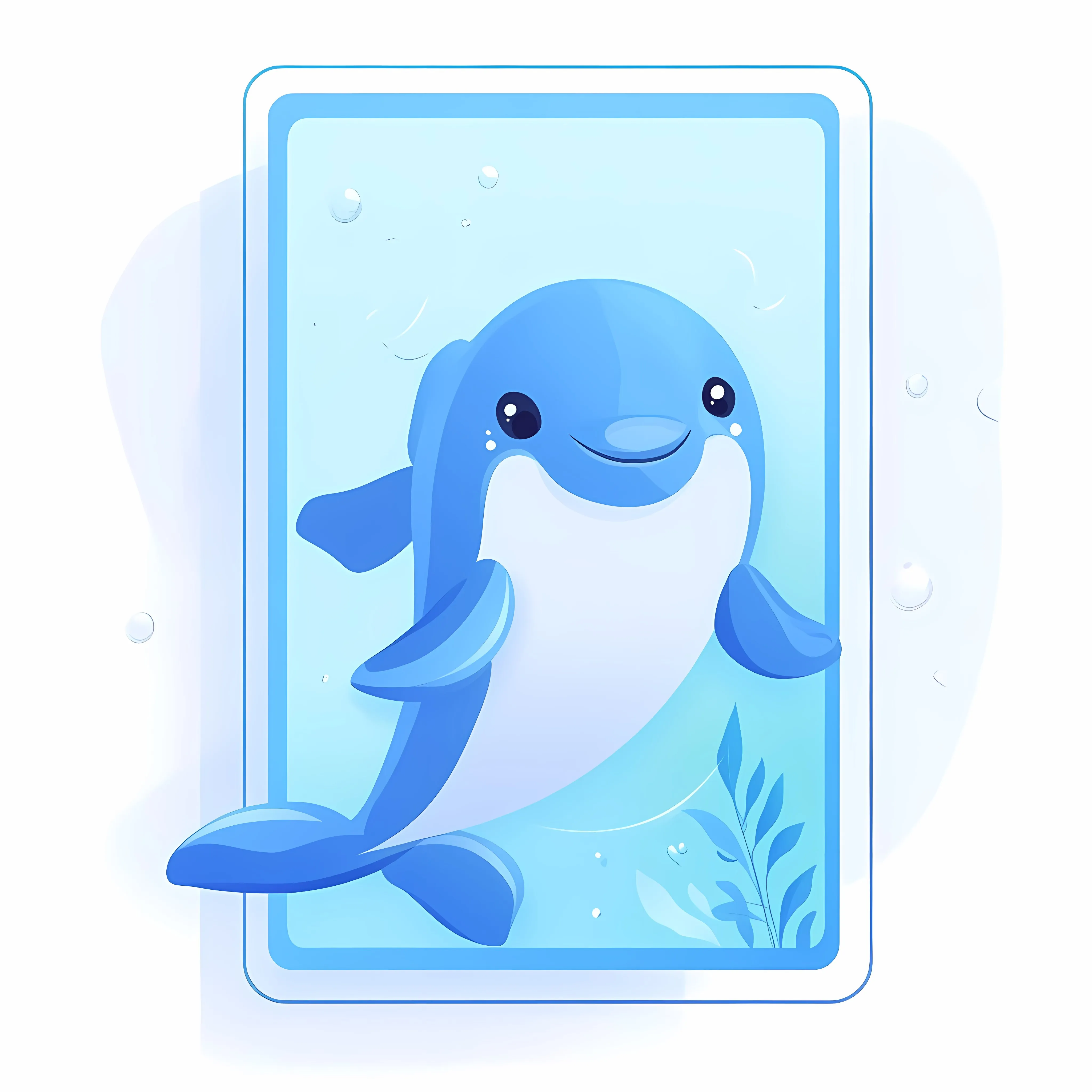 Happy Blue Dolphin Flat Vector Illustration — free download from Dotvec