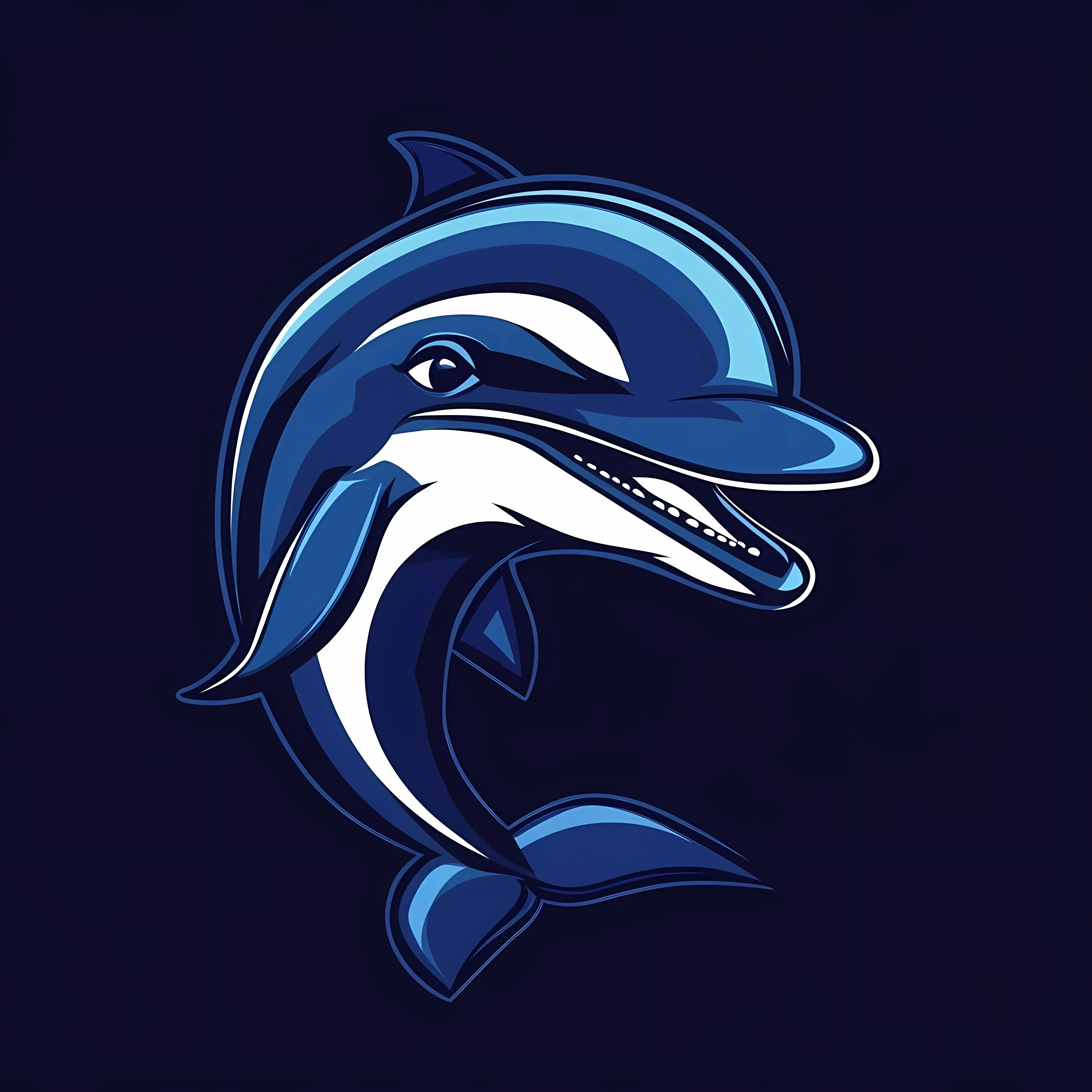 Happy Blue Dolphin Flat Vector Illustration — free download from Dotvec