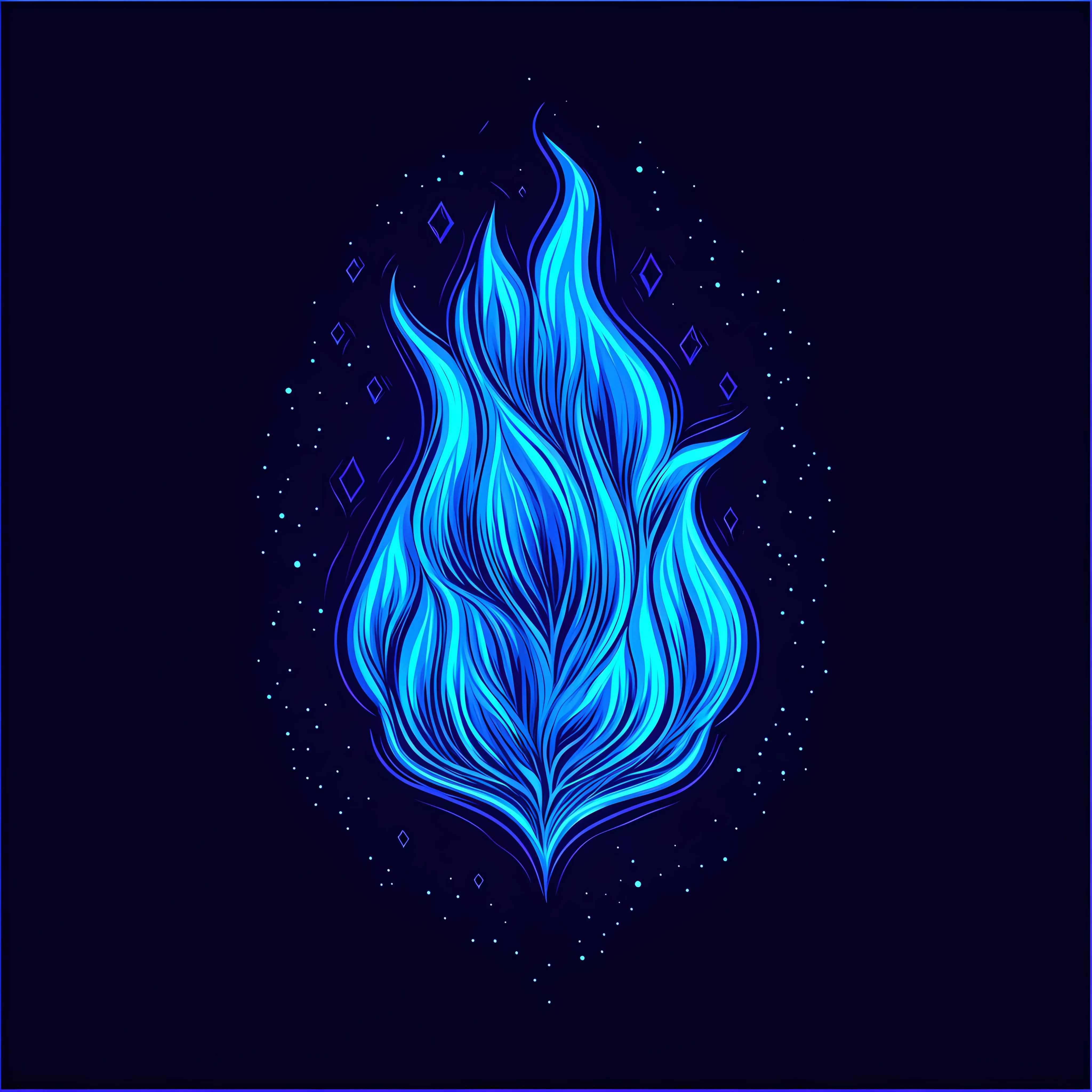Blue Fire Icon Flat Vector Illustration – free vector png image from Dotvec