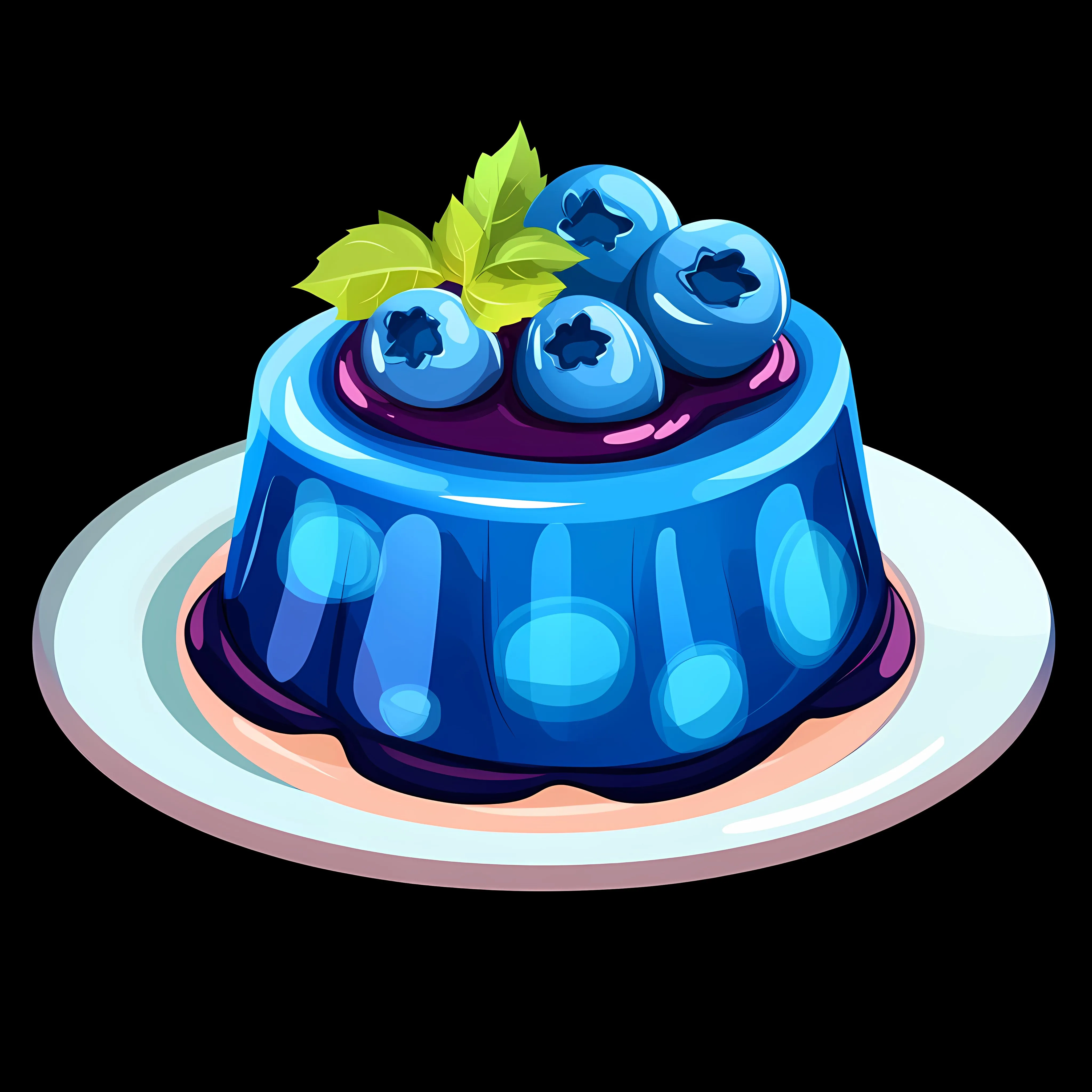 Blue Fruit Jelly Pudding Vector Illustration – free dessert graphic image from Dotvec