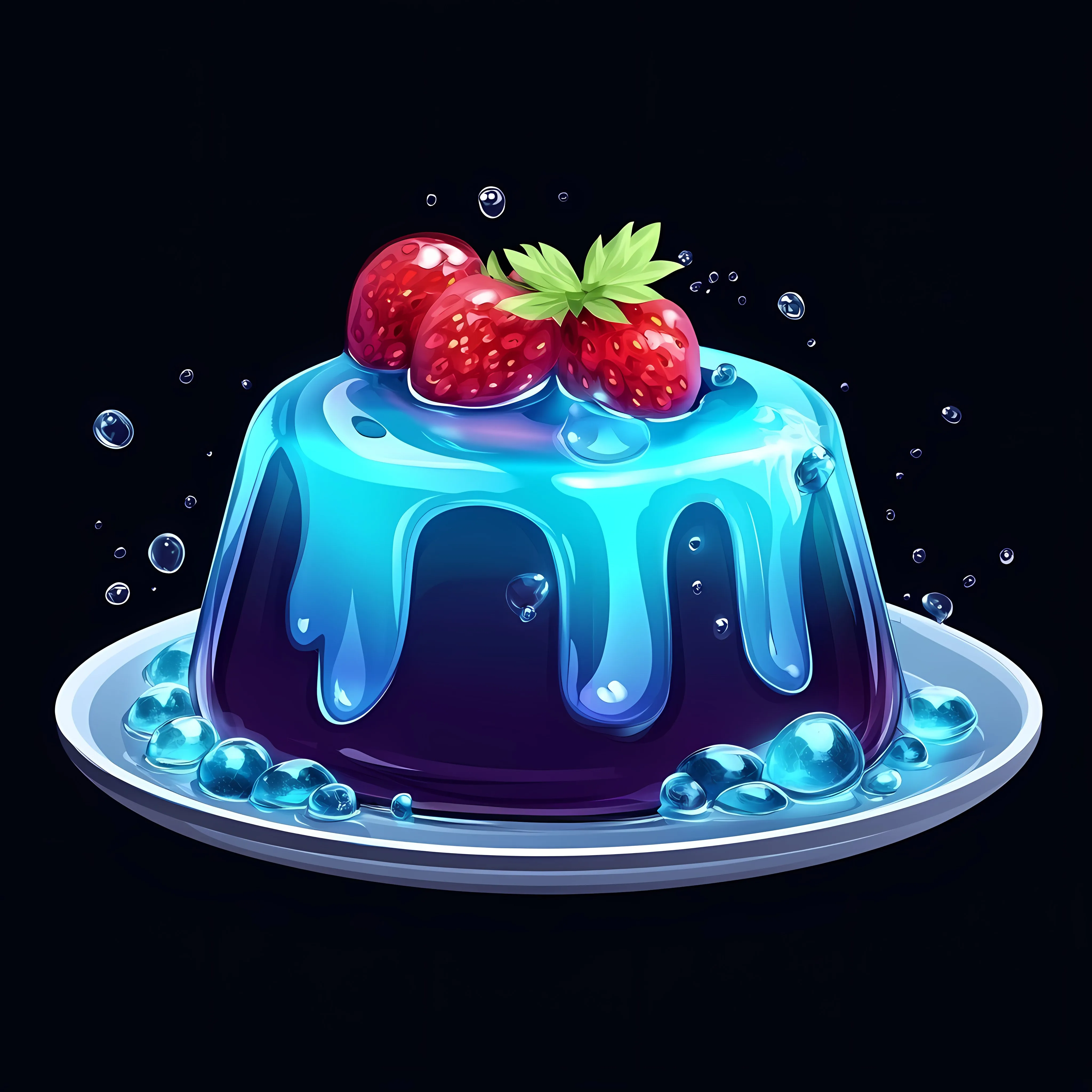 Blue Fruit Jelly Pudding Vector Illustration – free dessert graphic image from Dotvec