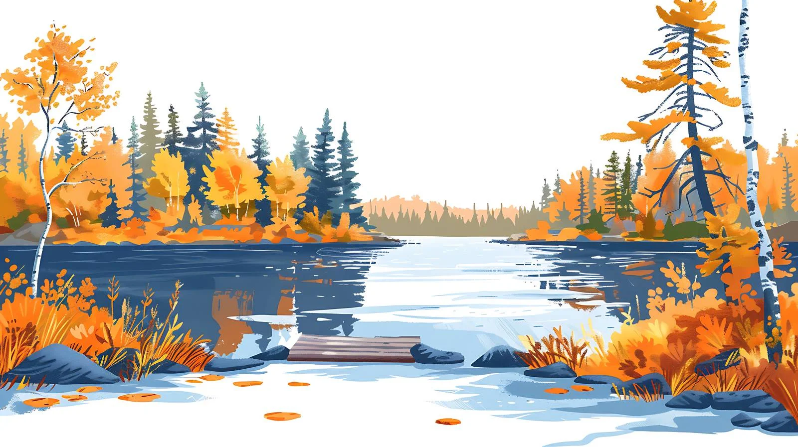 Tranquil Blue Lake with Surrounding Forest — free download from Dotvec