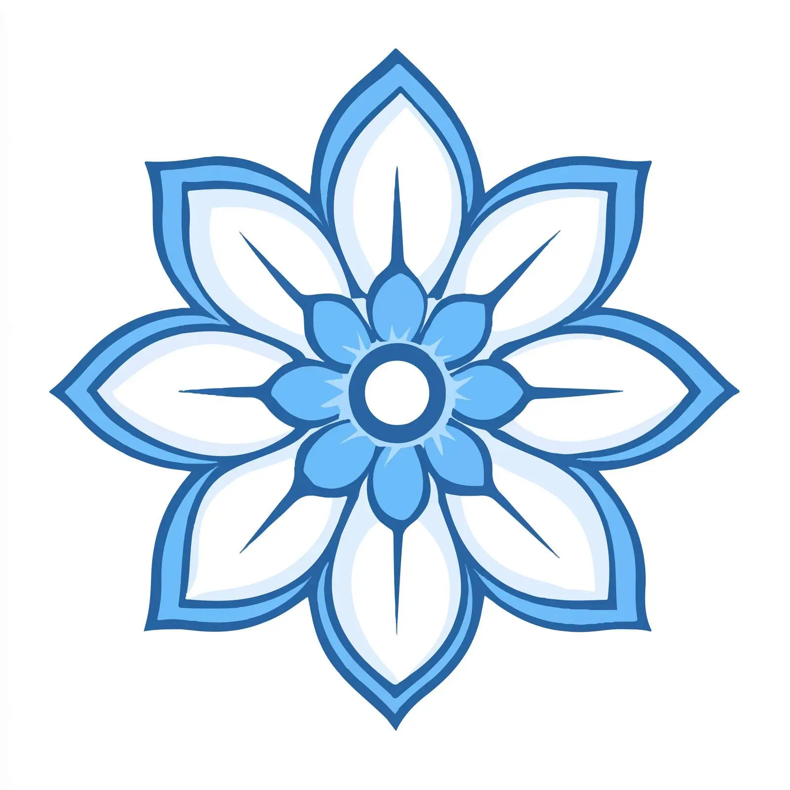 Flat Blue Mandala Flower Vector Design — free download from Dotvec