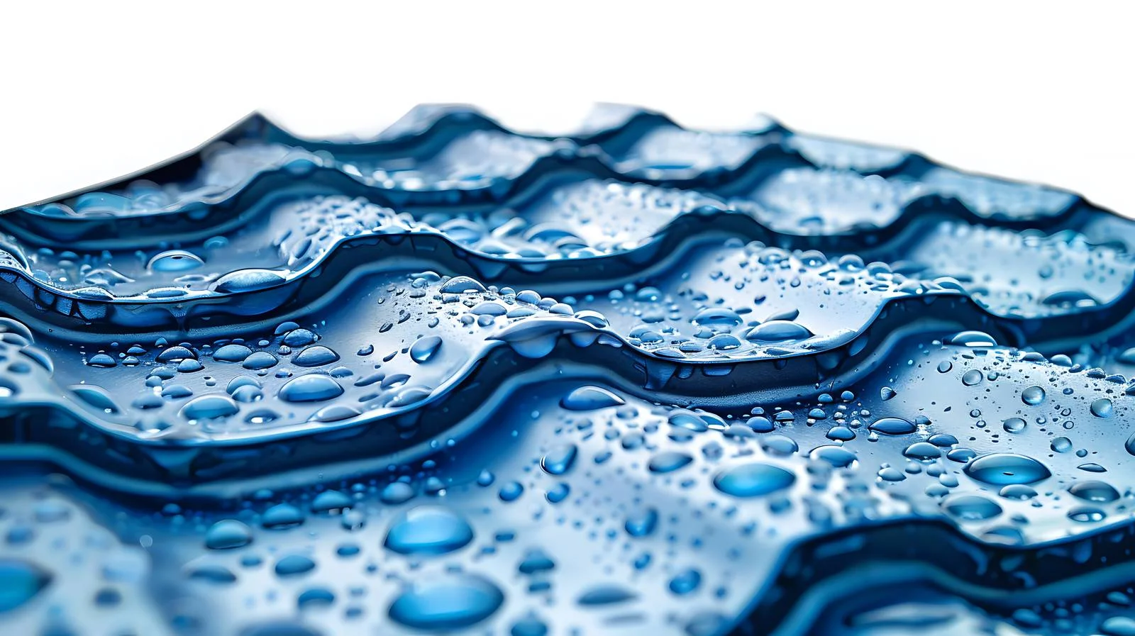 Reflective blue roof tiles with water droplets — free download from Dotvec