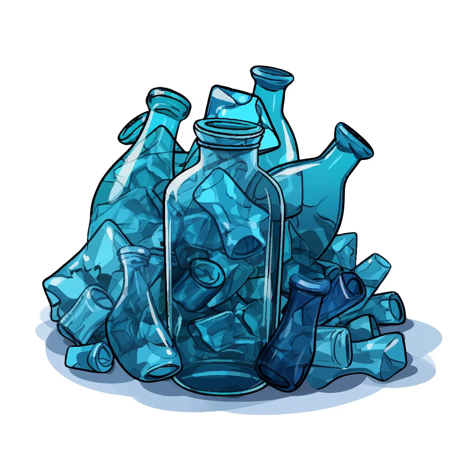 Isolated Blue Plastic Bottle Pieces Vector – free container image from Dotvec