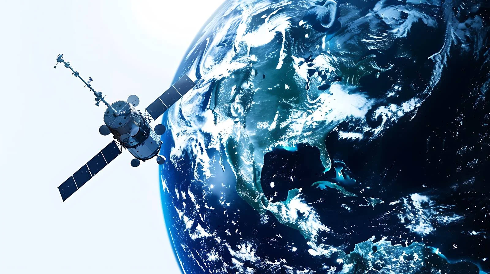 Earth and spacecraft in outer space — free download from Dotvec