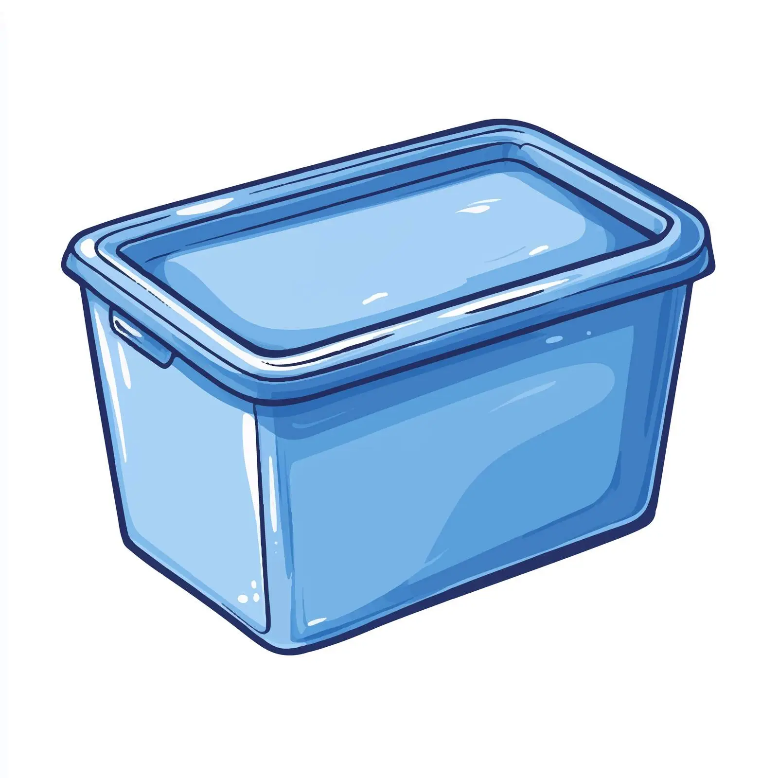 Blue Plastic Box Cartoon Vector Illustration — free download from Dotvec