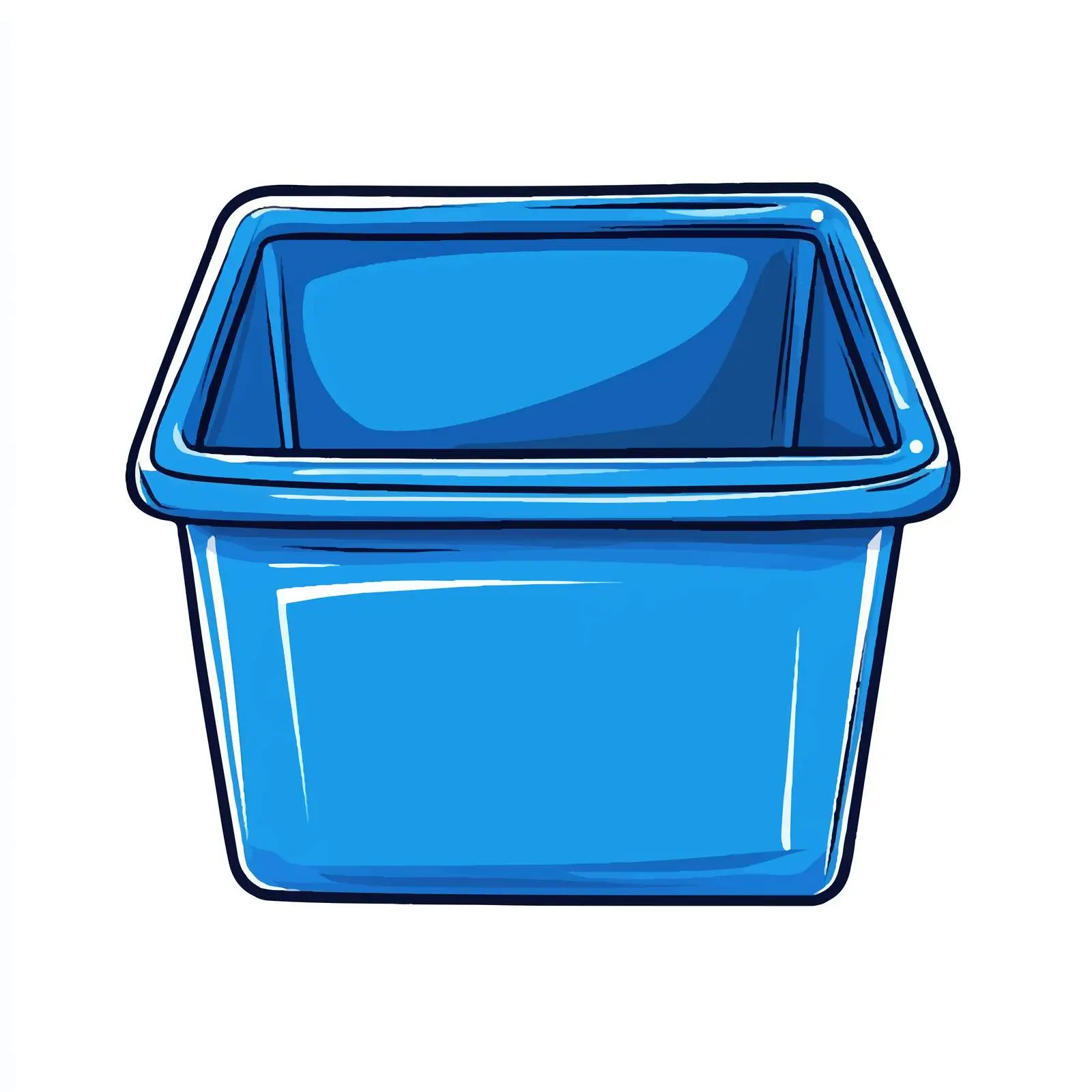 Blue Plastic Box Cartoon Vector Illustration — free download from Dotvec