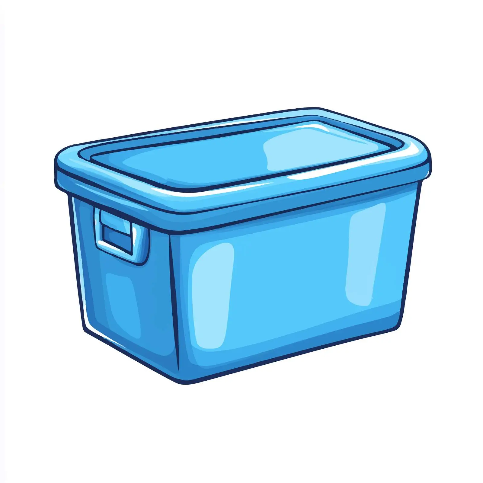 Blue Cartoon Plastic Box Illustration — free download from Dotvec