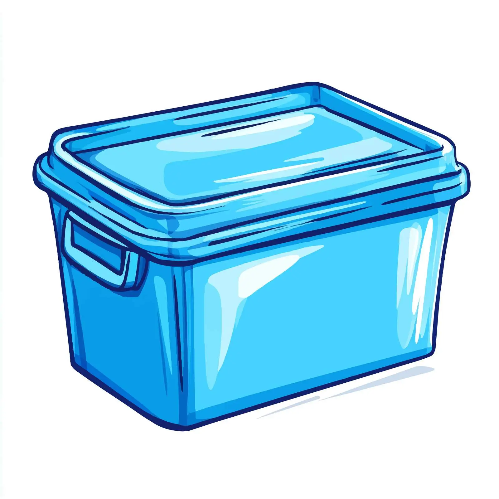 Hand-Drawn Blue Plastic Box Vector — free download from Dotvec