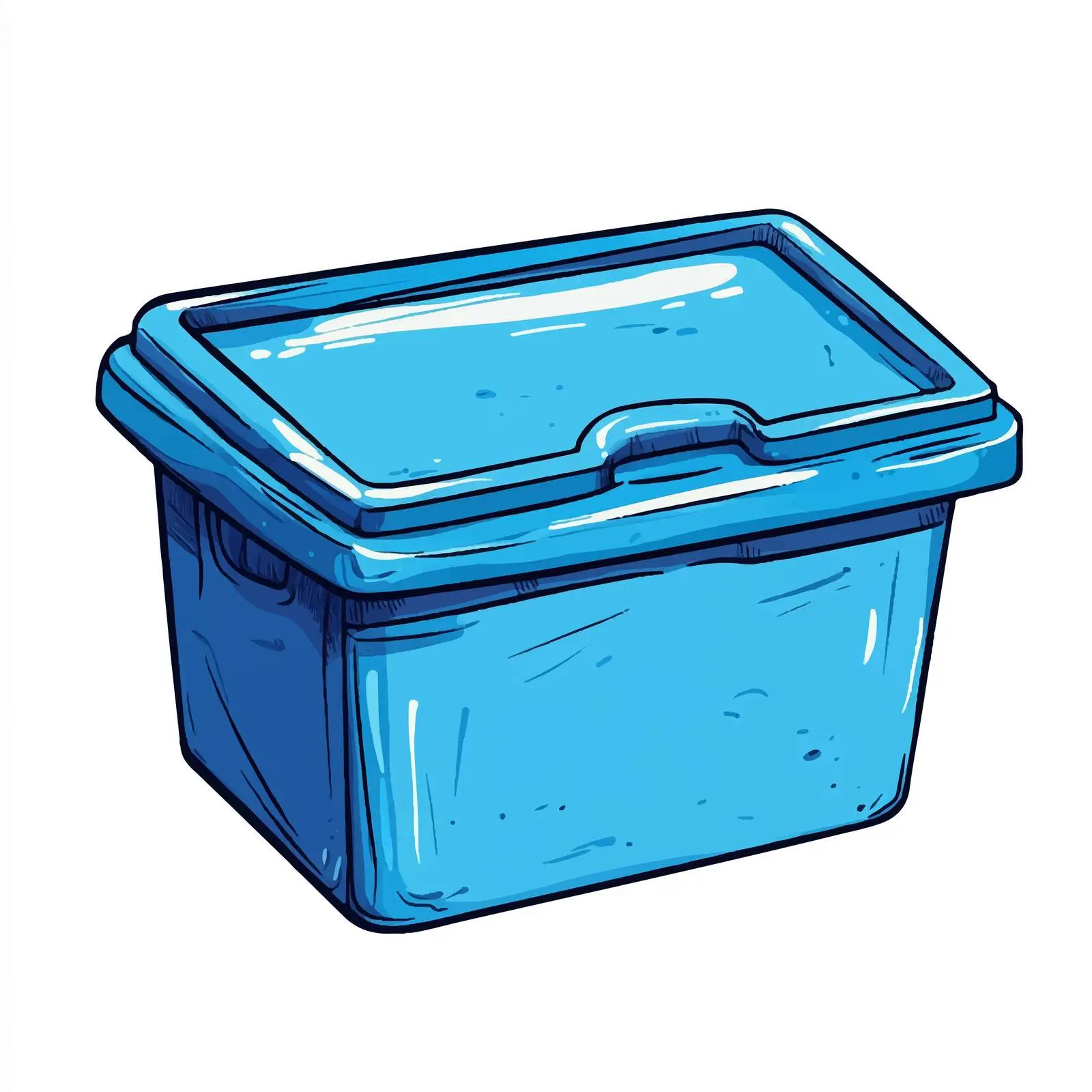 Cartoon Blue Plastic Box Illustration — free download from Dotvec