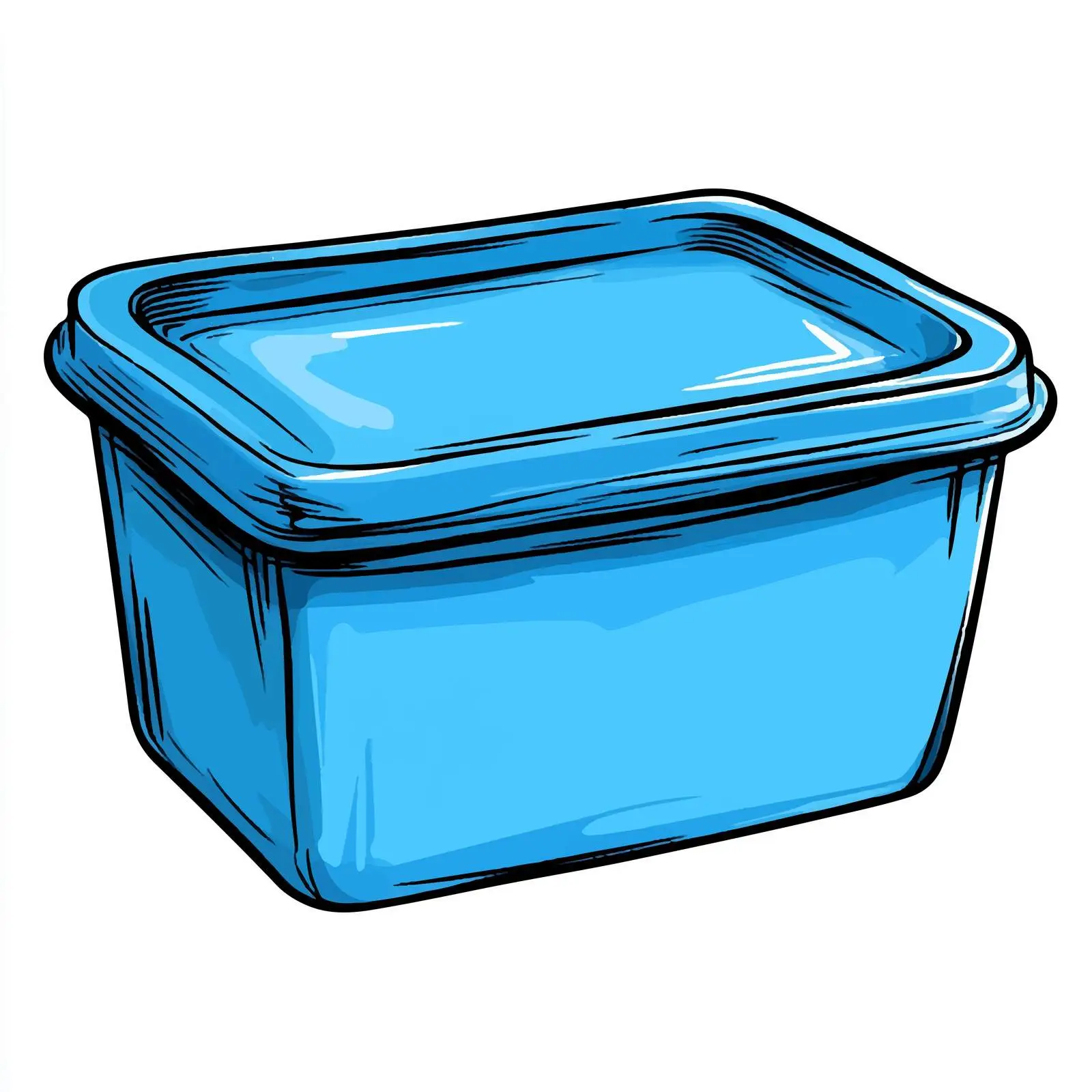 Hand-Drawn Blue Plastic Box Illustration — free download from Dotvec