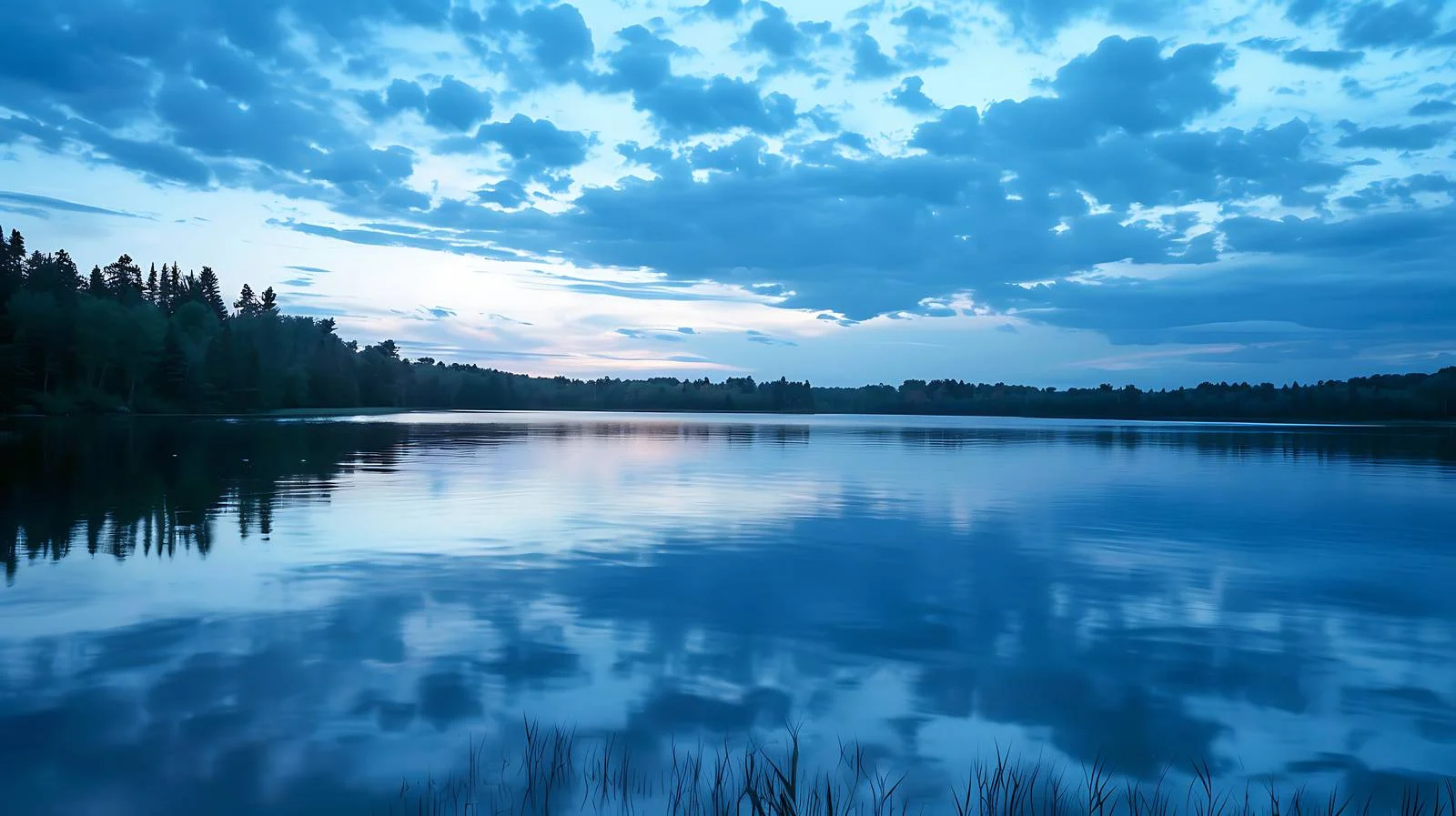 Tranquil Twilight Scene: Northern Lake Reflection — free download from Dotvec