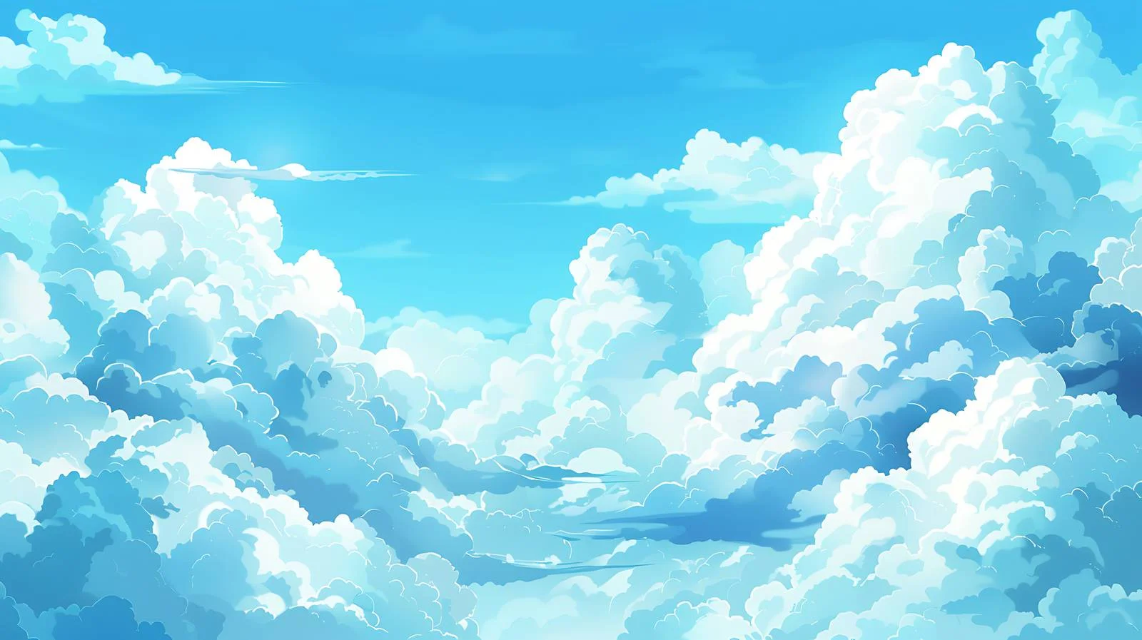 Serene Blue Sky with White Clouds — free download from Dotvec