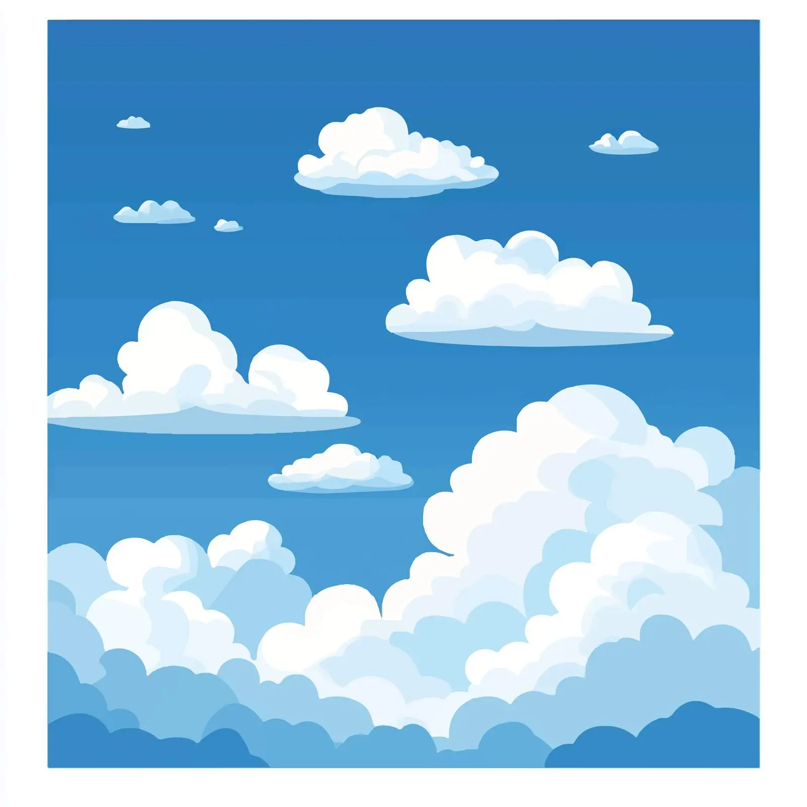 Flat Vector Blue Sky with Clouds — free download from Dotvec