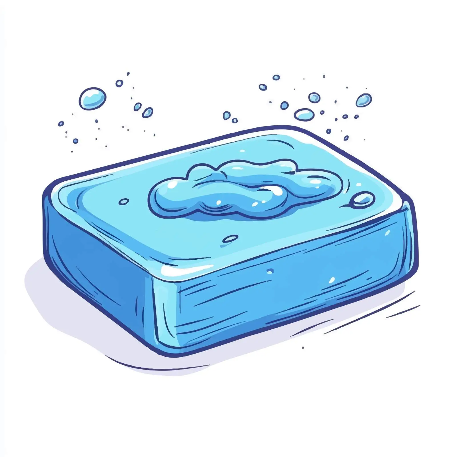 Hand Drawn Blue Soap Vector Illustration — free download from Dotvec