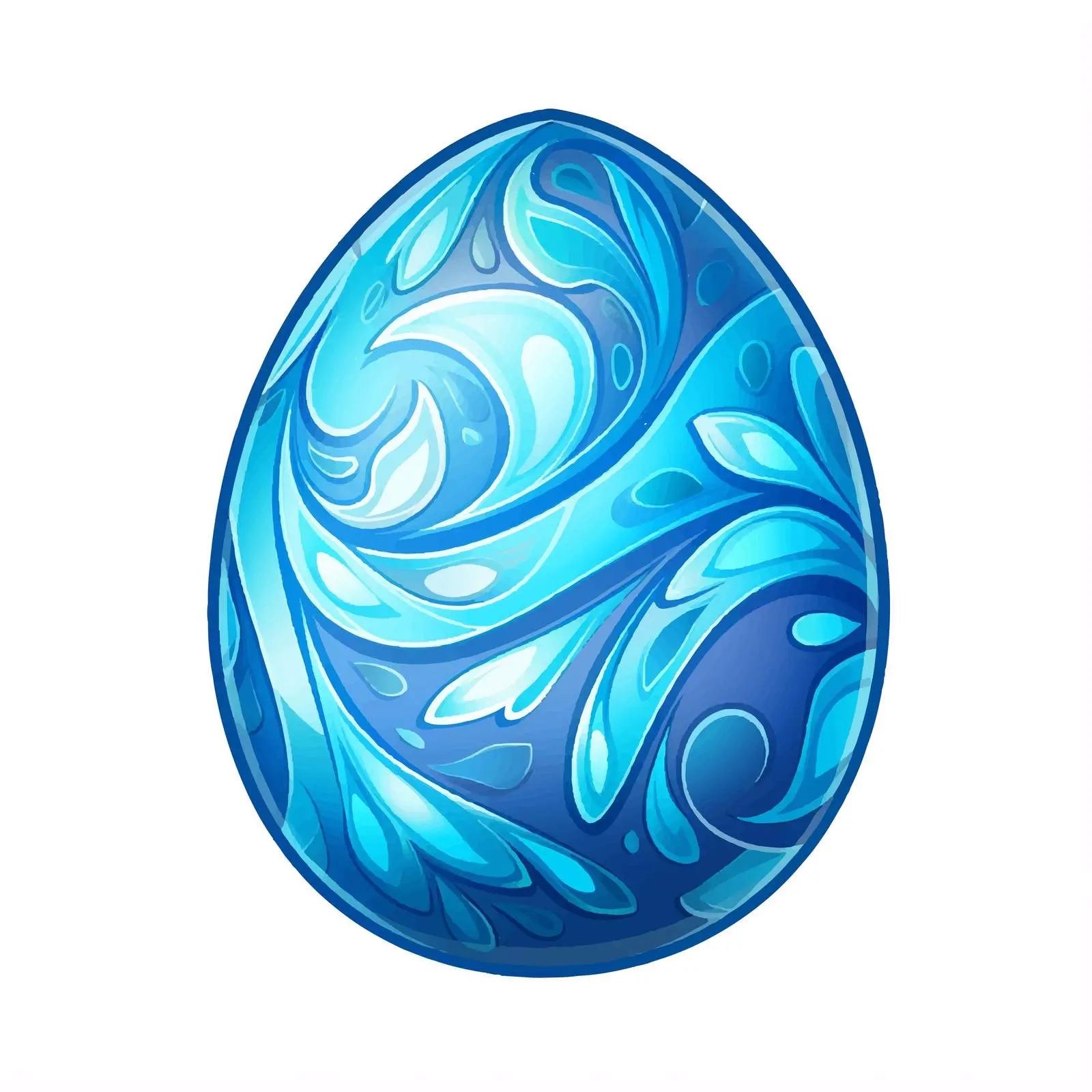 Blue Painted Spring Egg Cartoon Vector Illustration – free vector icon image from Dotvec