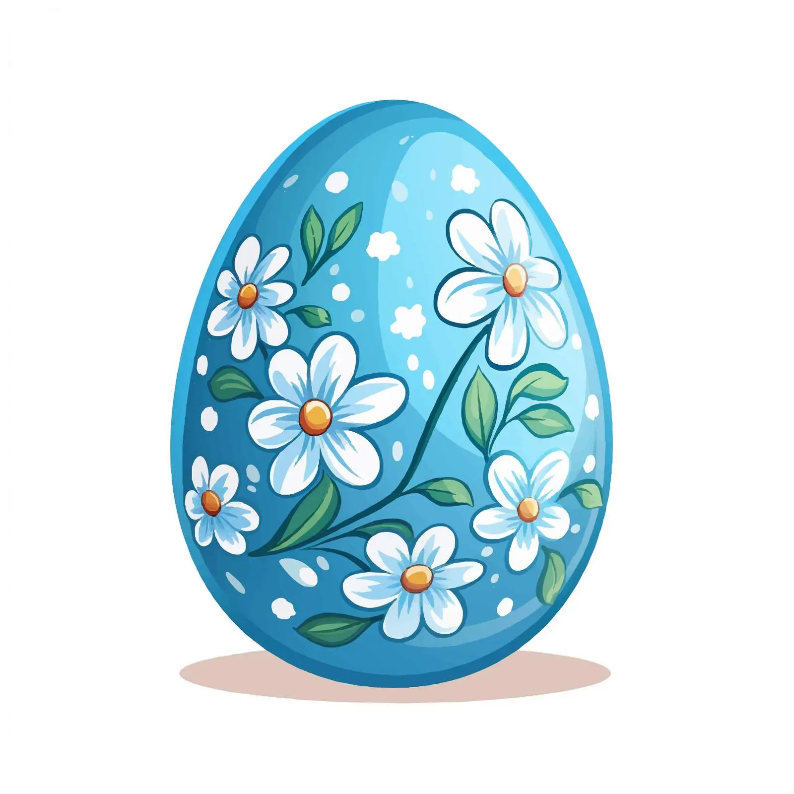 Painted Blue Spring Egg Cartoon Vector Illustration — free download from Dotvec