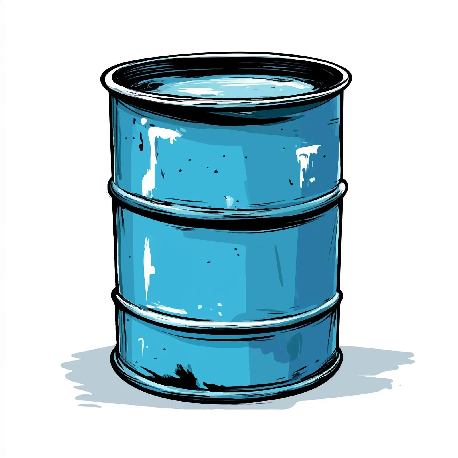 Cartoon Vector Blue Steel Barrel — free download from Dotvec
