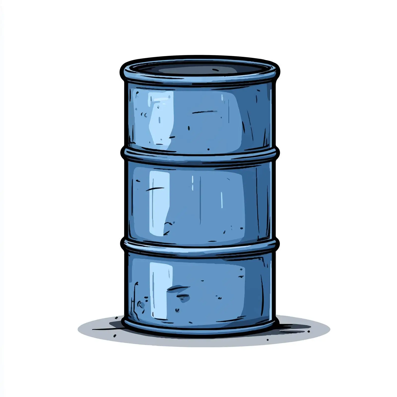Cartoon Blue Steel Barrel Vector Illustration — free download from Dotvec