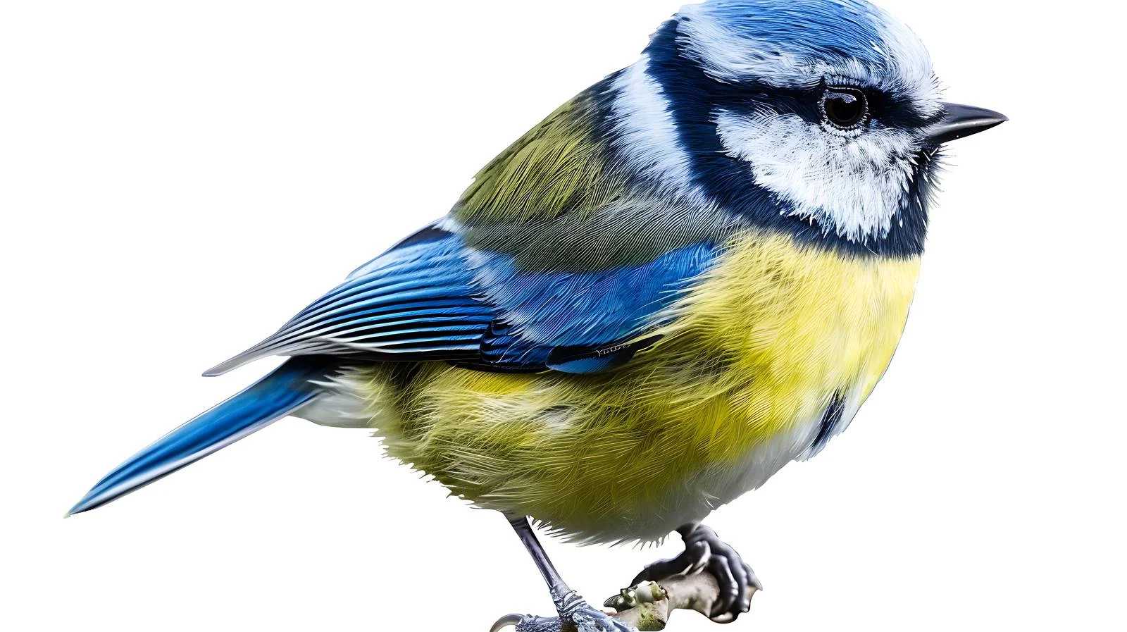 Blue Tit Bird Close-up on White — free download from Dotvec