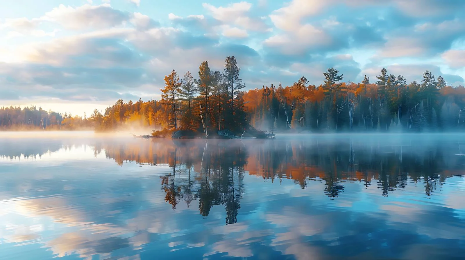 Tranquil Trout Lake and Island in Northern Minnesota — free download from Dotvec